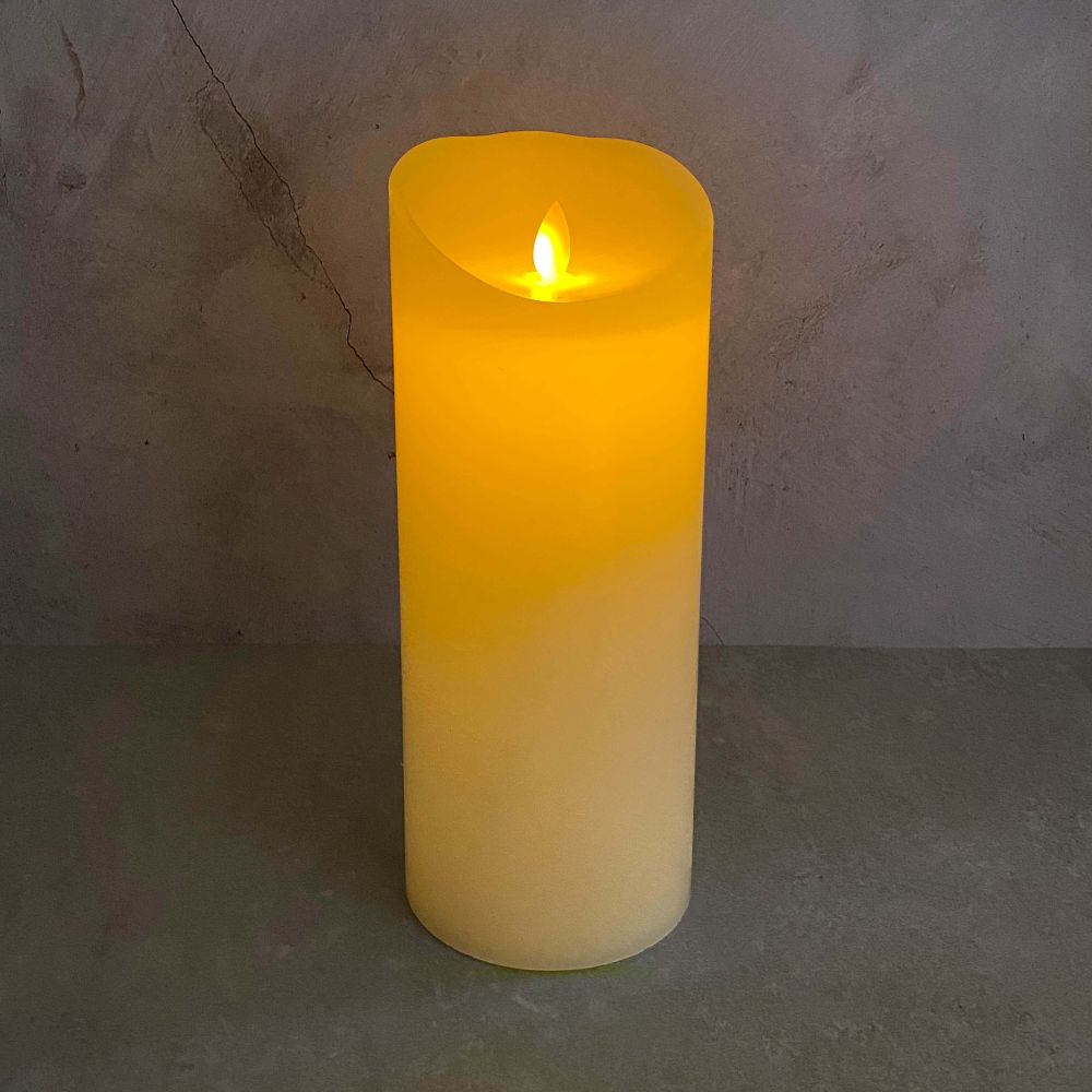 VELA LED REVESTIDA EN CERA (25CM DE ALTO X 10CM DE ANCHO) FLORIPA - 1