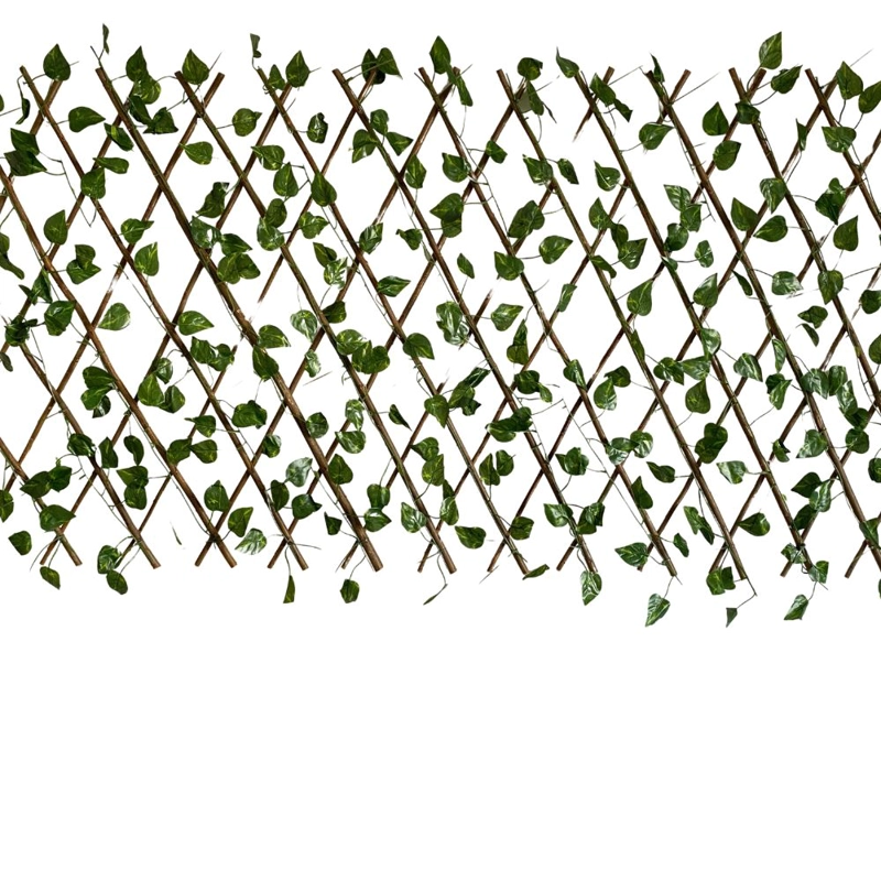 JARDIN VERTICAL FLORIPA 4104 VERDE CUADRICULA MEDIANA HOJA TIPO JIBOIA - 1