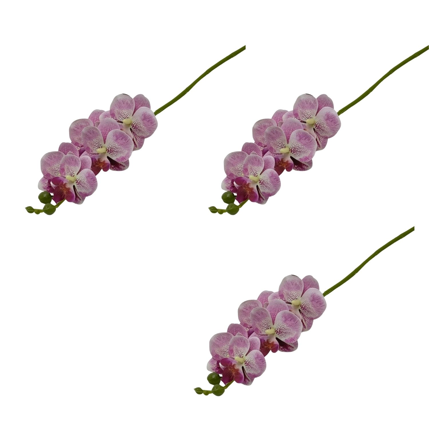 SET DE 3 VARAS DE ORQUIDEA ARTIFICIAL DE 49CM BG410086-ROS FLORIPASTORE - 1