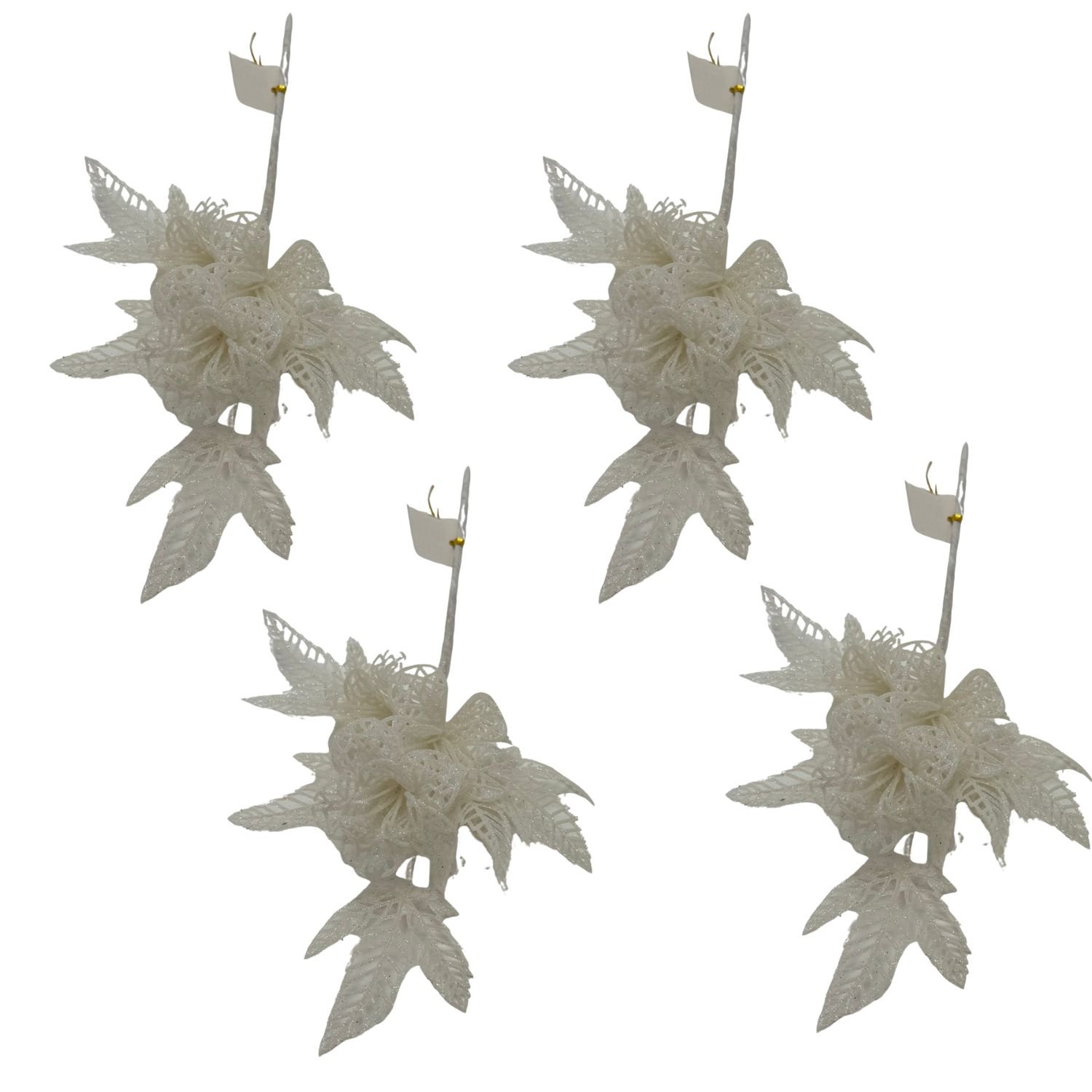 SET DE 4 PICKS NAVIDEÑOS CON BRILLO DE 36CM FG26-BL FLORIPASTORE - 1