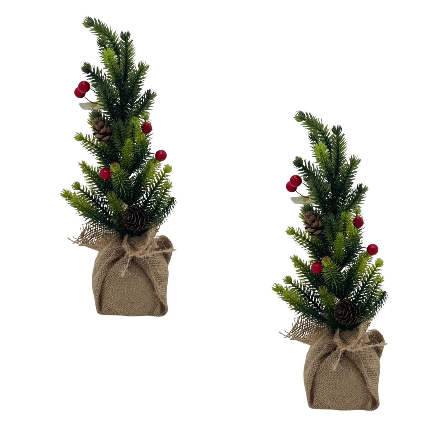 SET DE 2 MINI ARBOL DE NAVIDAD DE 33CM BG410232 FLORIPASTORE - 1