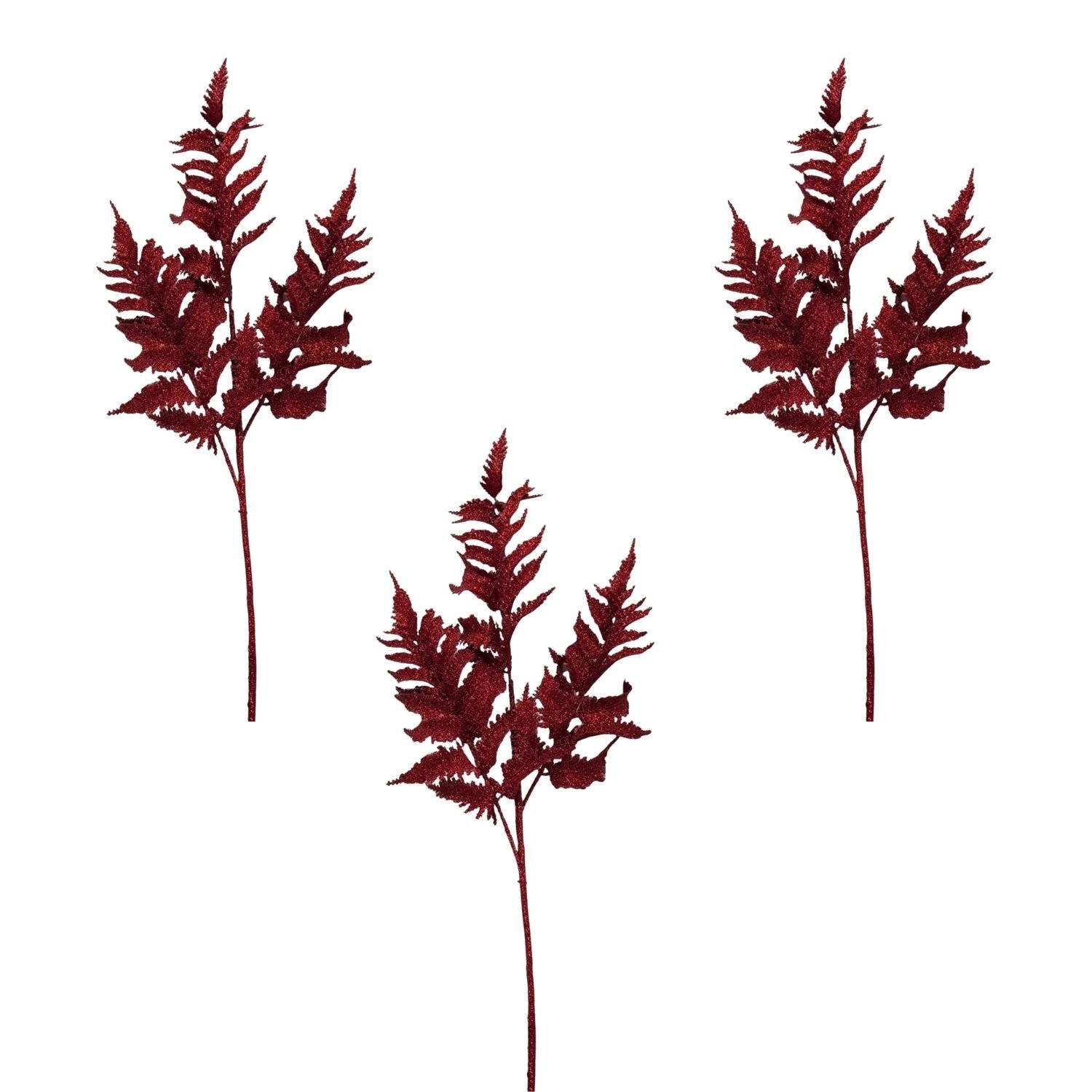 SET DE 3 VARAS NAVIDEÑAS DE 3 HOJAS CON BRILLO DE 75CM FG18-RJ FLORIPASTORE - 1