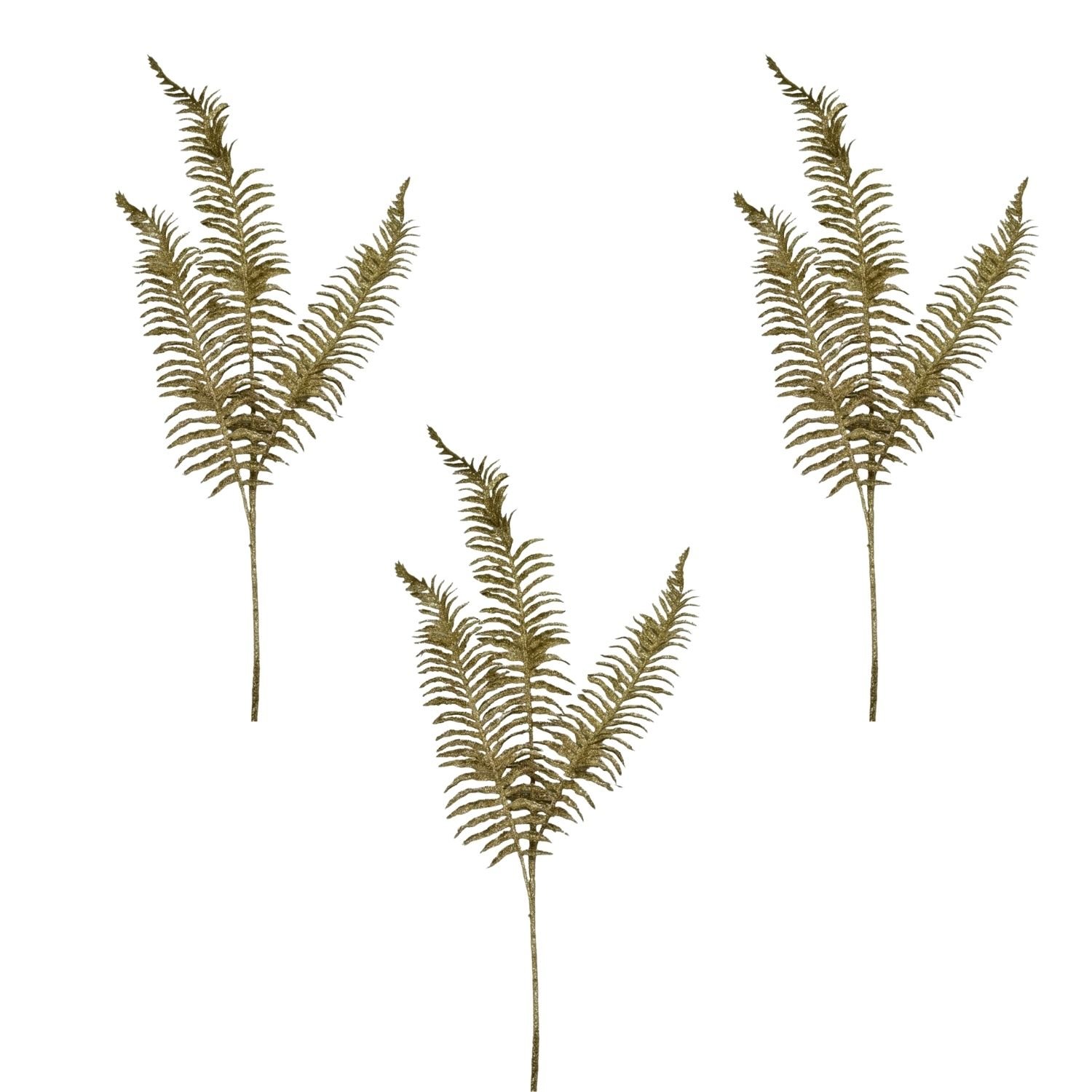 SET DE 3 VARAS NAVIDEÑAS DE 3 HOJAS CON BRILLO DE 77CM FG19-DO  FLORIPASTORE - 1