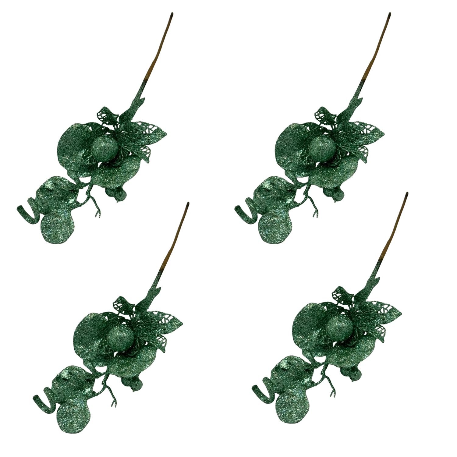 SET DE 4 PICKS NAVIDEÑOS CON BRILLO DE 35CM FG21-VD  FLORIPASTORE - 1