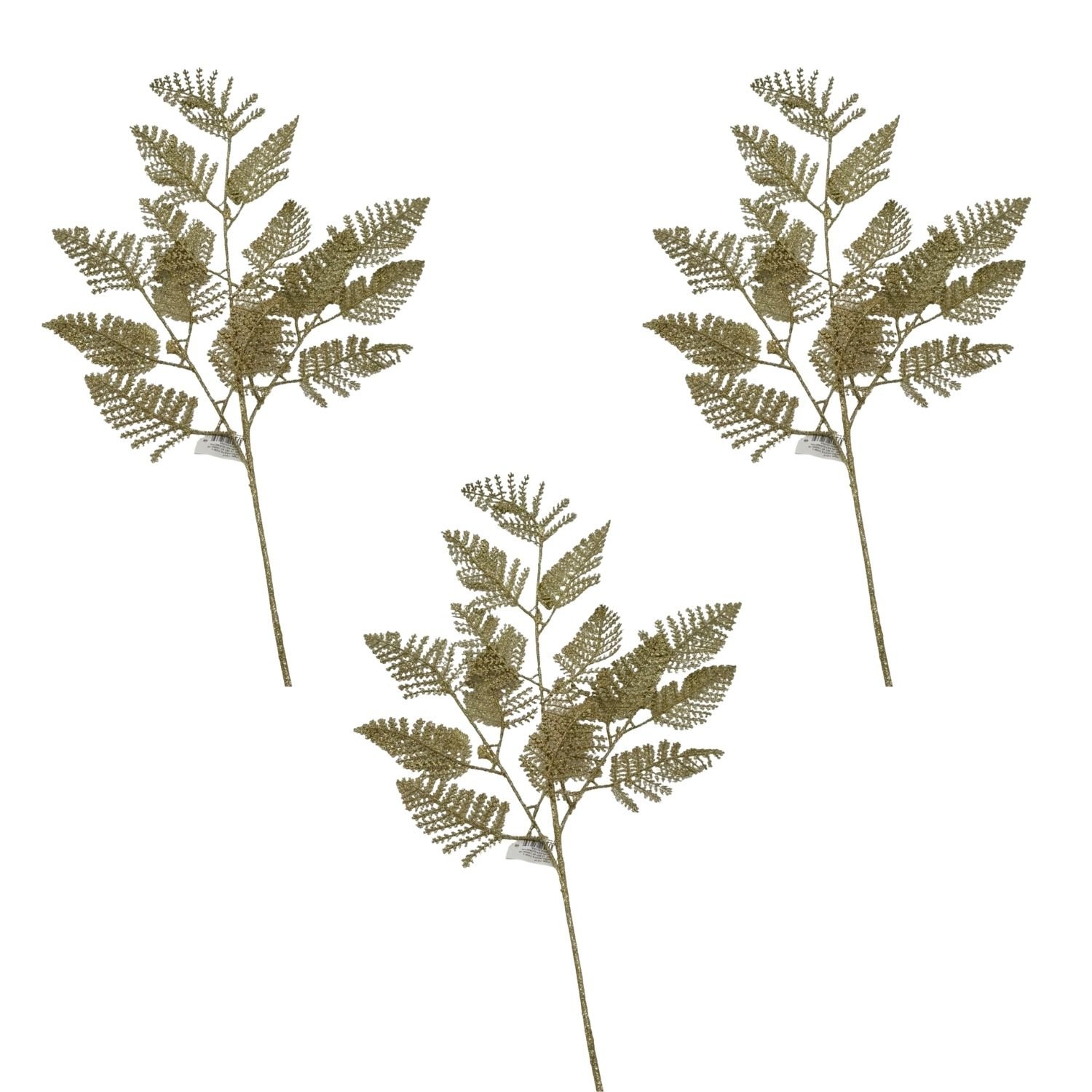 SET DE 3 VARAS NAVIDEÑAS DE 3 HOJAS CON BRILLO DE 75CM FG17-DO  FLORIPASTORE - 1