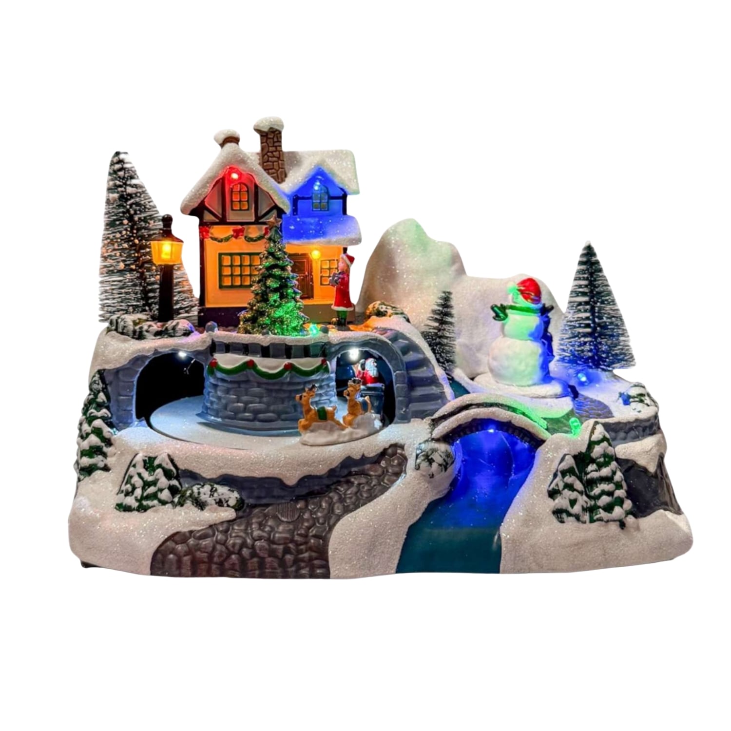 VILLA NAVIDEÑA CON CASITA Y TRINEO DE 20CM FC103 FLORIPASTORE - 1