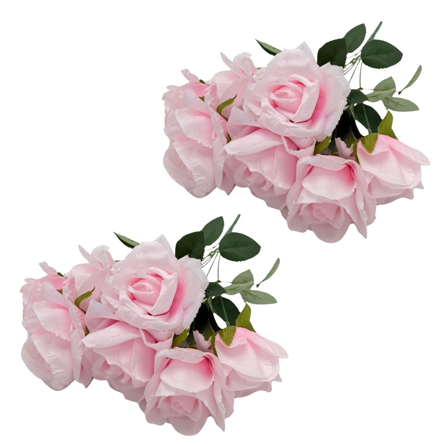 PACK DE 2 BOUQUETS DE 7 ROSAS ROSADAS ARTIFICIALES DE 44CM BG507113RS FLORIPASTORE - 1