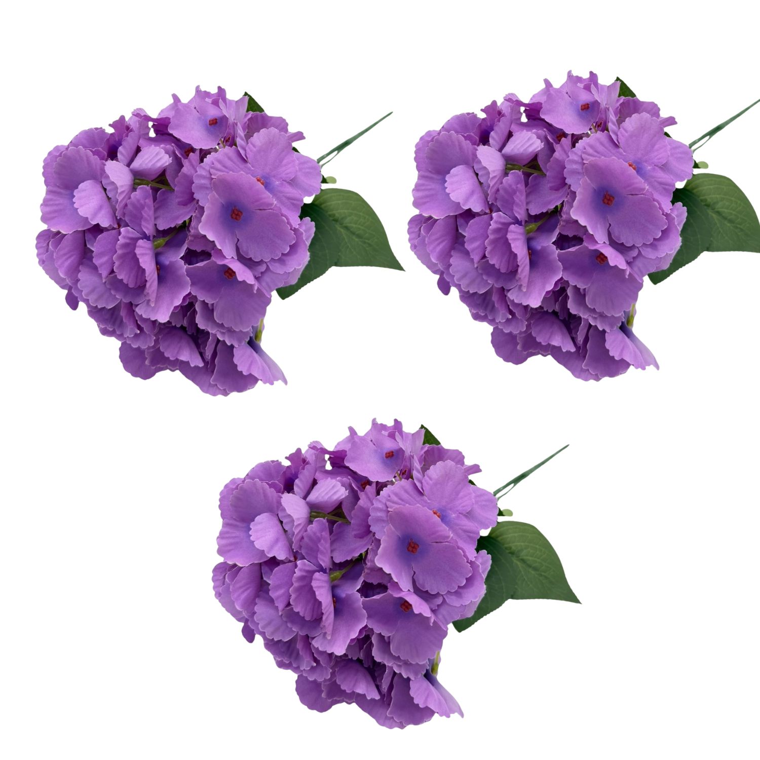 PACK DE 3 BOUQUETS DE 5 HORTENSIAS ARTIFICIALES DE 40CM 8572 FLORIPASTORE - 1