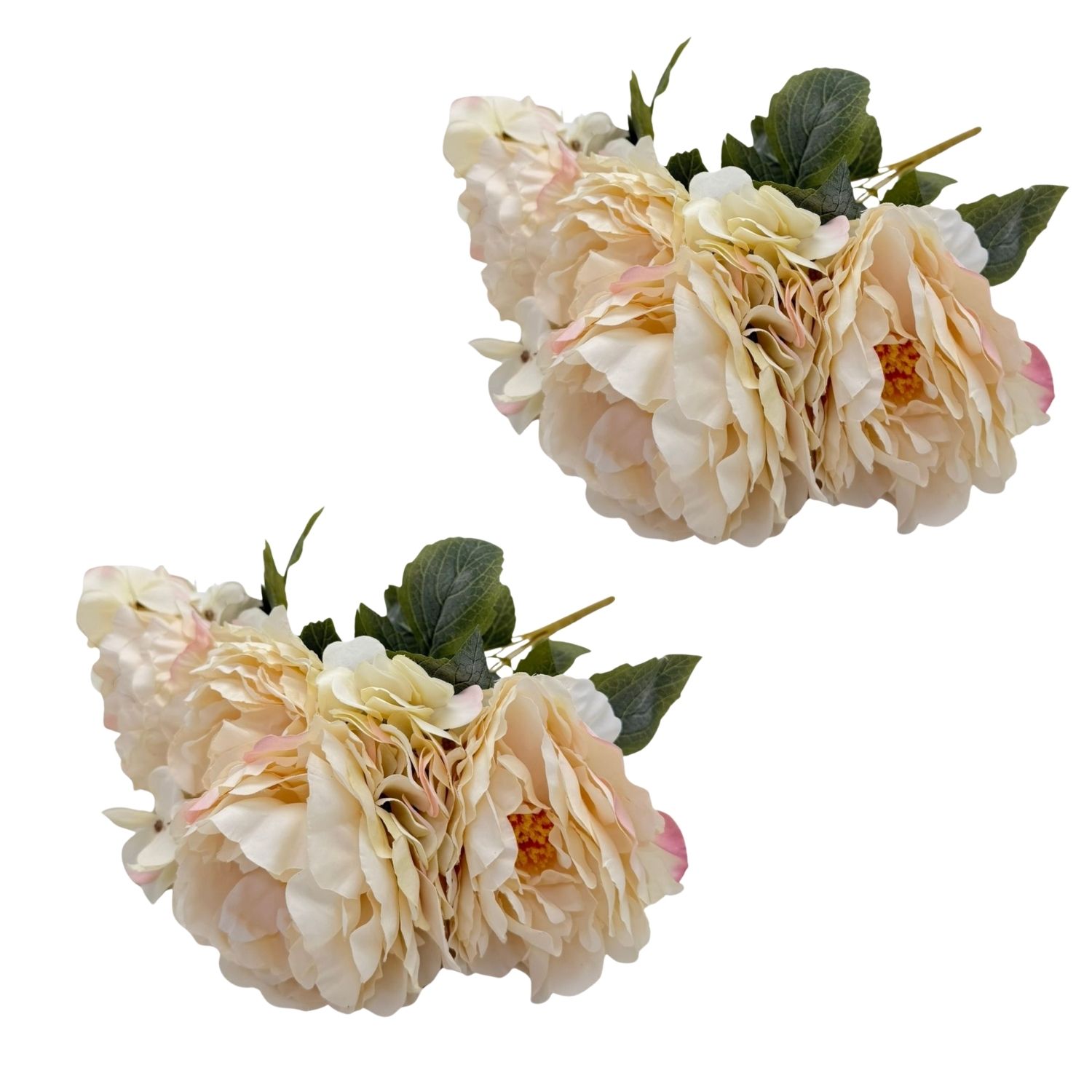 PACK DE 2 BOUQUETS DE 7 HORTENSIAS ARTIFICIALES DE 43CM GPB26313-6BL FLORIPASTORE - 1