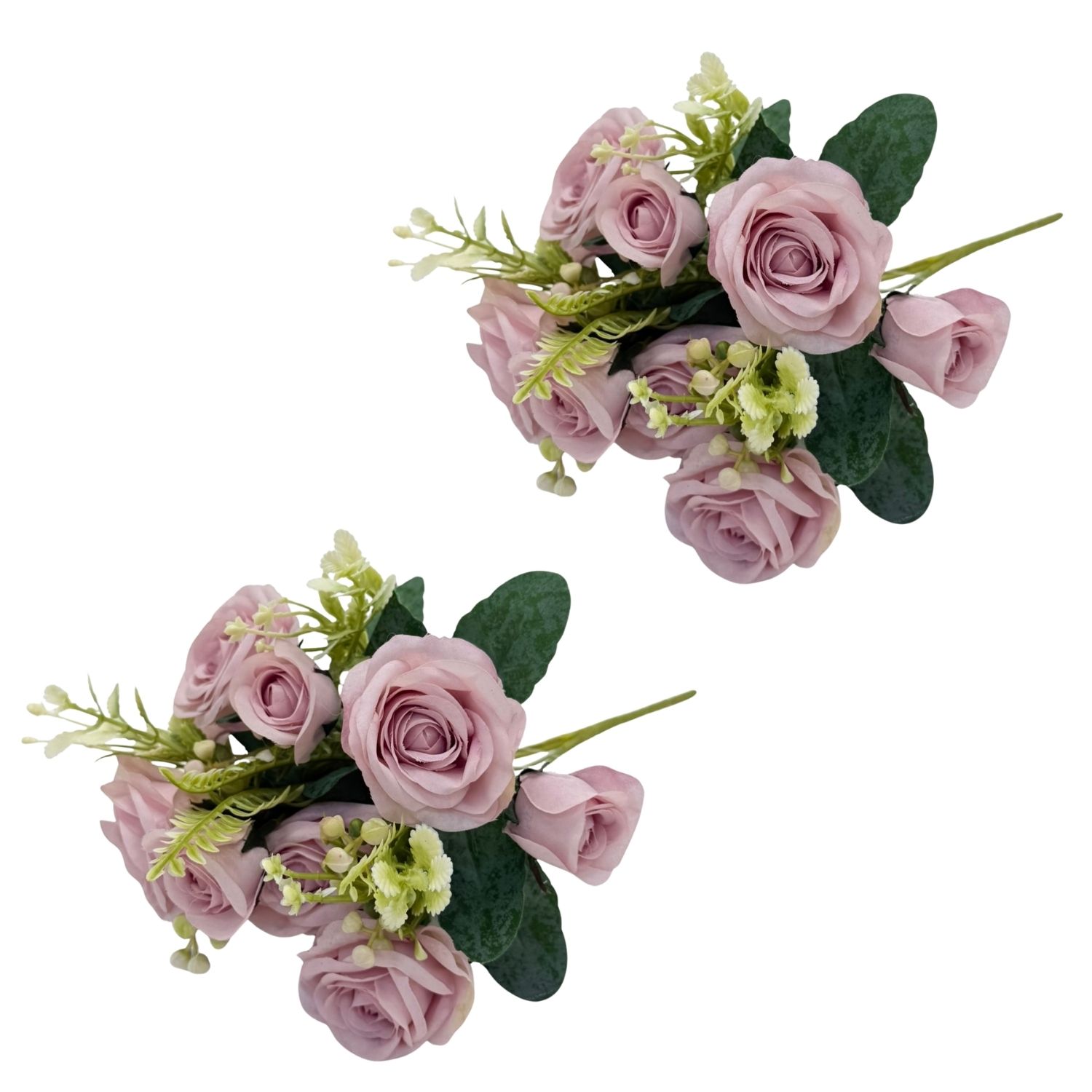 PACK DE 2 BOUQUETS DE 5 ROSAS ARTIFICIALES ABIERTAS DE 31CM INT-1522-14LA FLORIPASTORE - 1