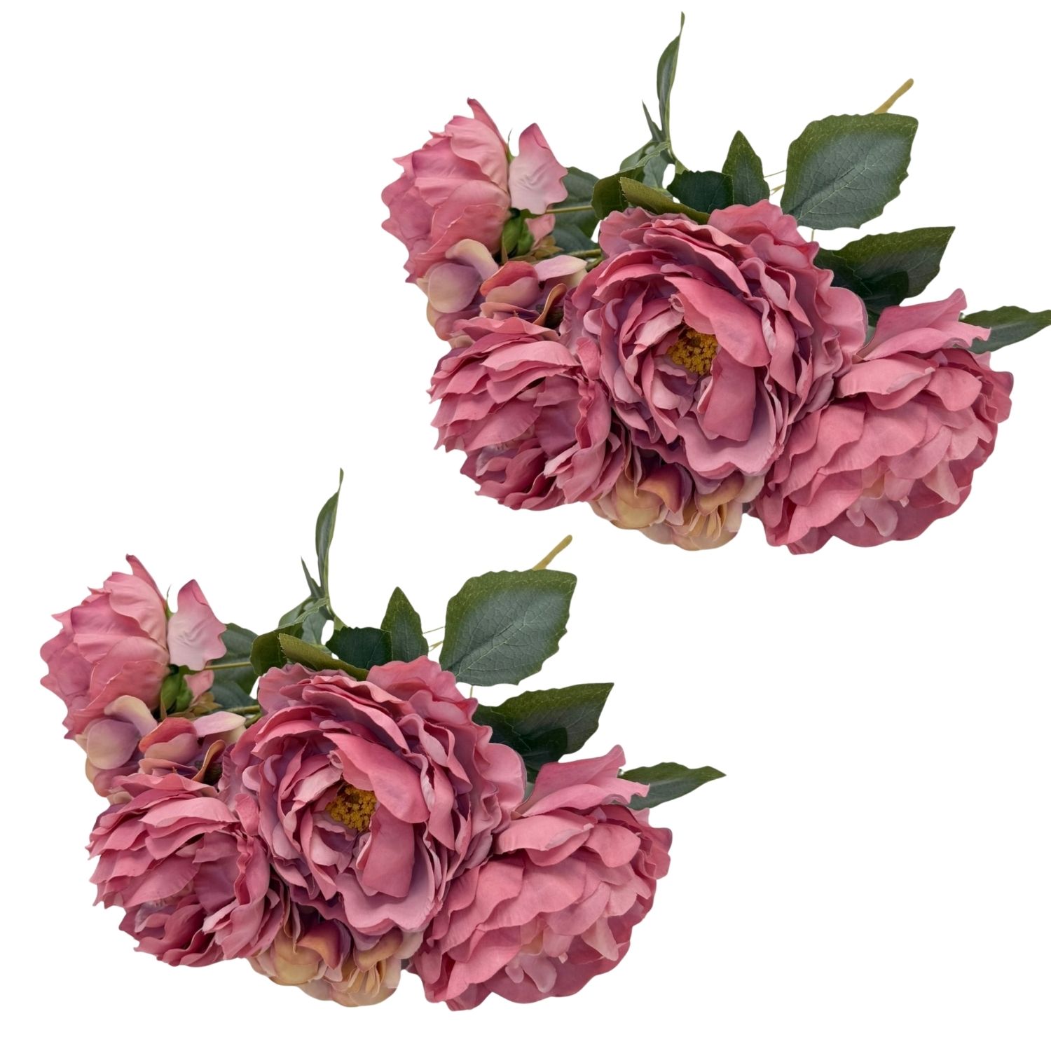 PACK DE 2 BOUQUETS DE 7 HORTENSIAS ARTIFICIALES DE 43CM GPB26313-3ROS FLORIPASTORE - 1