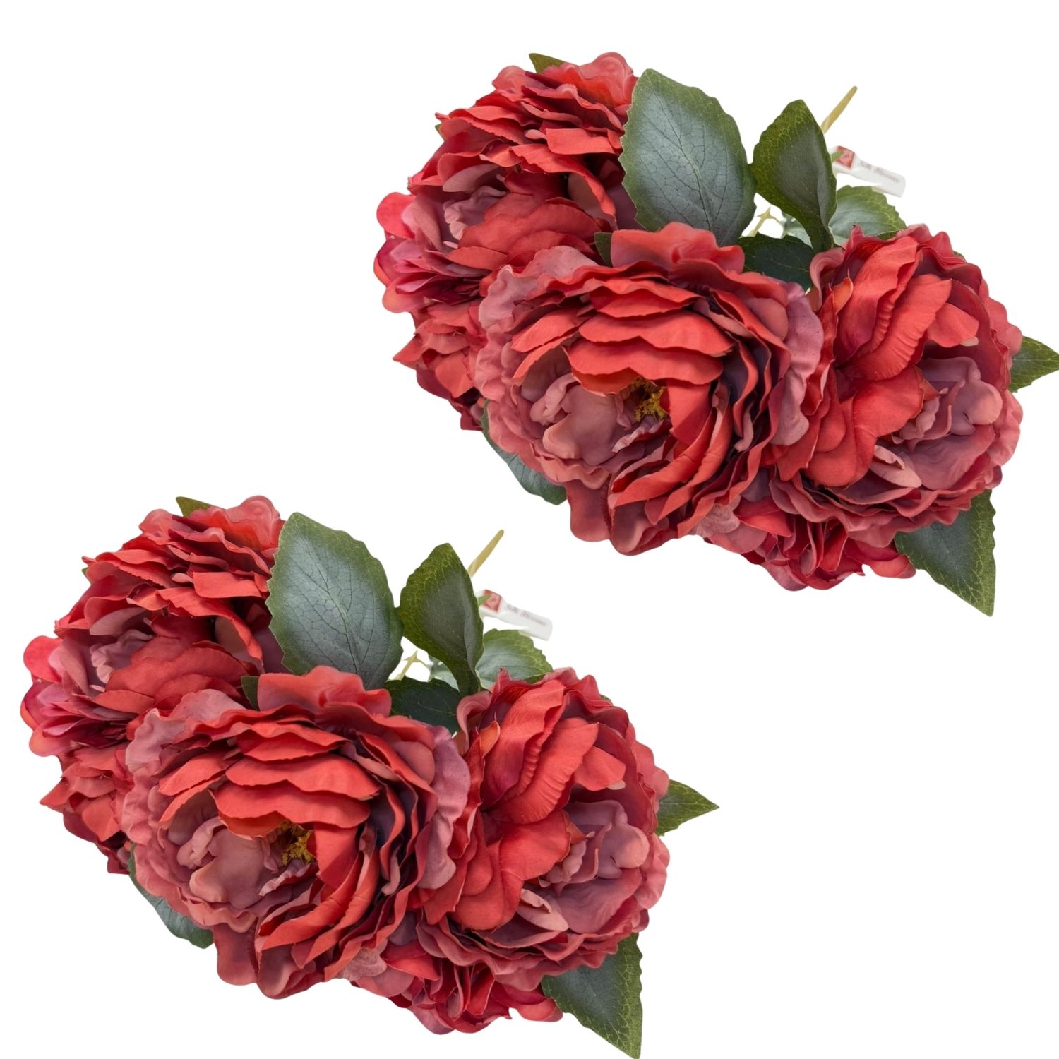 PACK DE 2 BOUQUETS DE 7 HORTENSIAS ARTIFICIALES DE 43CM GPB26313-2RJ FLORIPASTORE - 1