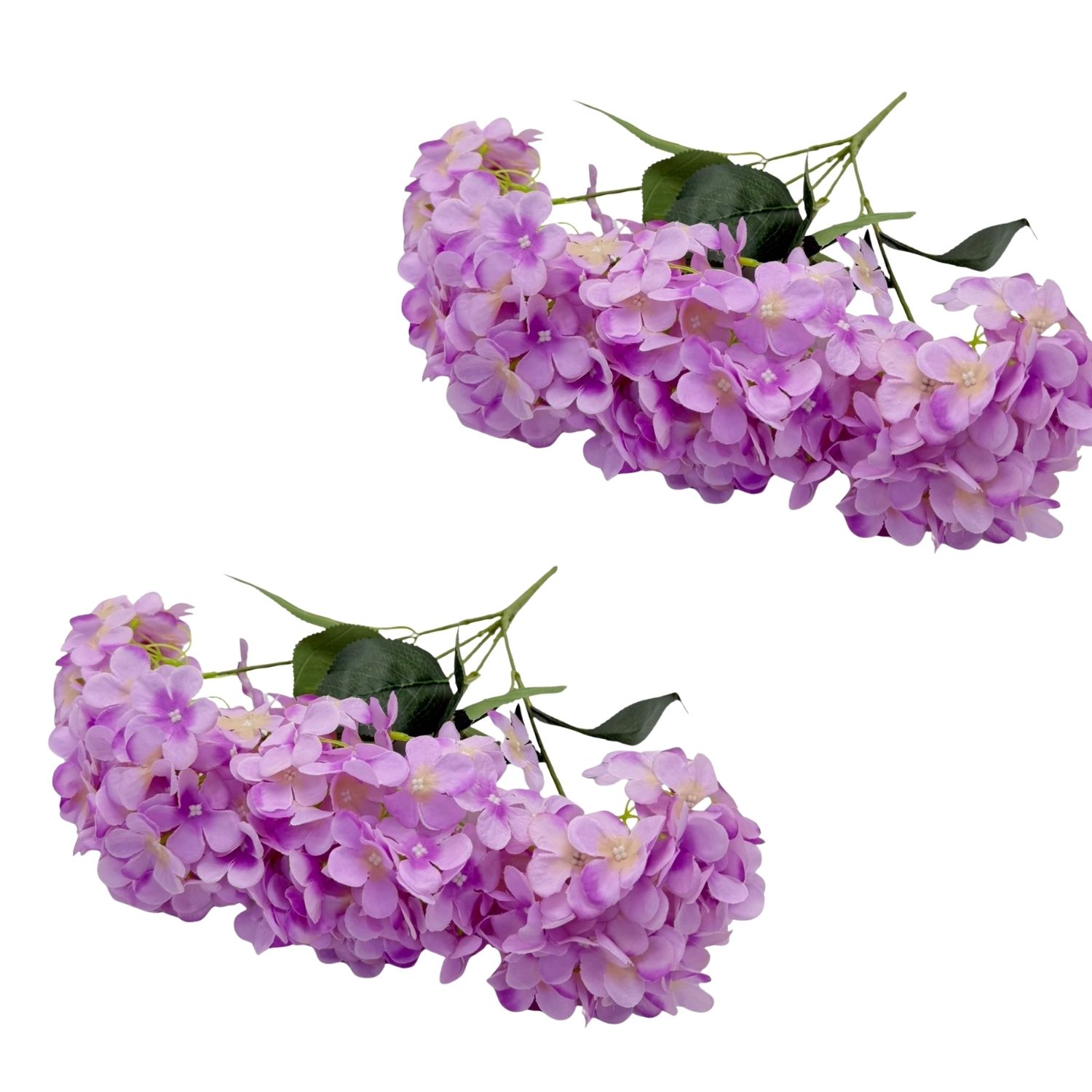 PACK DE 2 BOUQUETS DE 5 HORTENSIAS ARTIFICIALES DE 46CM GPB25355-5MO FLORIPASTORE - 1