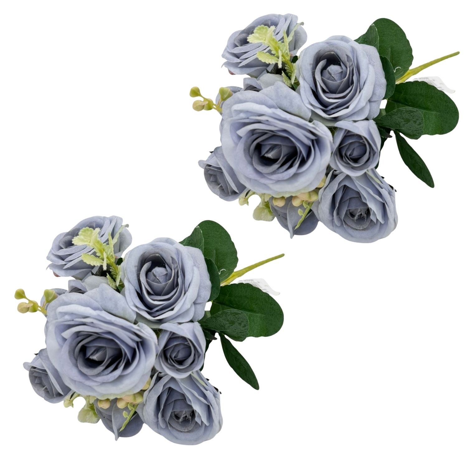 PACK DE 2 BOUQUETS DE 5 ROSAS ARTIFICIALES ABIERTAS DE 31CM INT-1522-4AZ FLORIPASTORE - 1