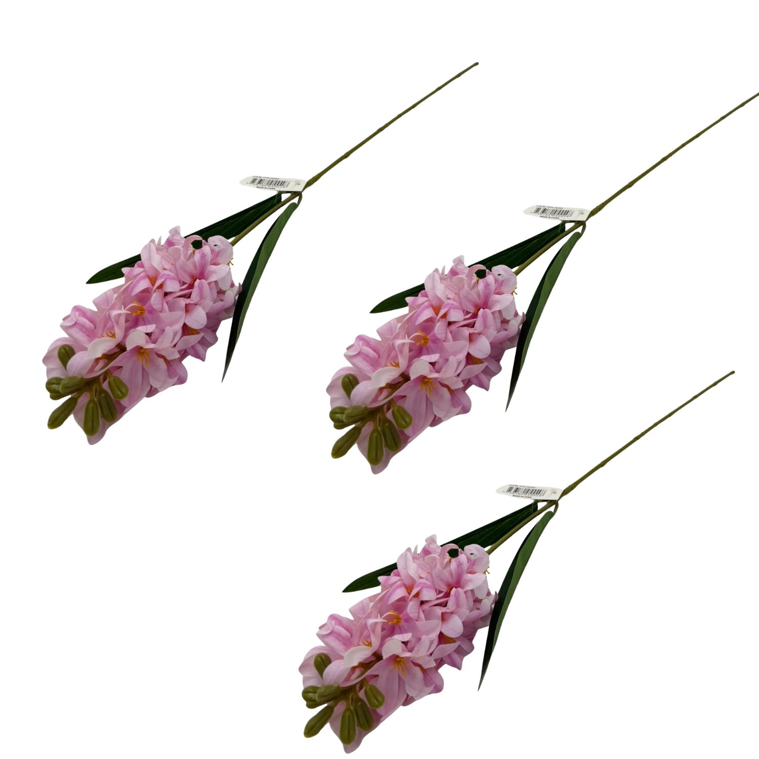 PACK DE 3 VARAS DE FLOR JACINTO ARTIFICIAL DE 76CM GPL26203-3ROS FLORIPASTORE - 1
