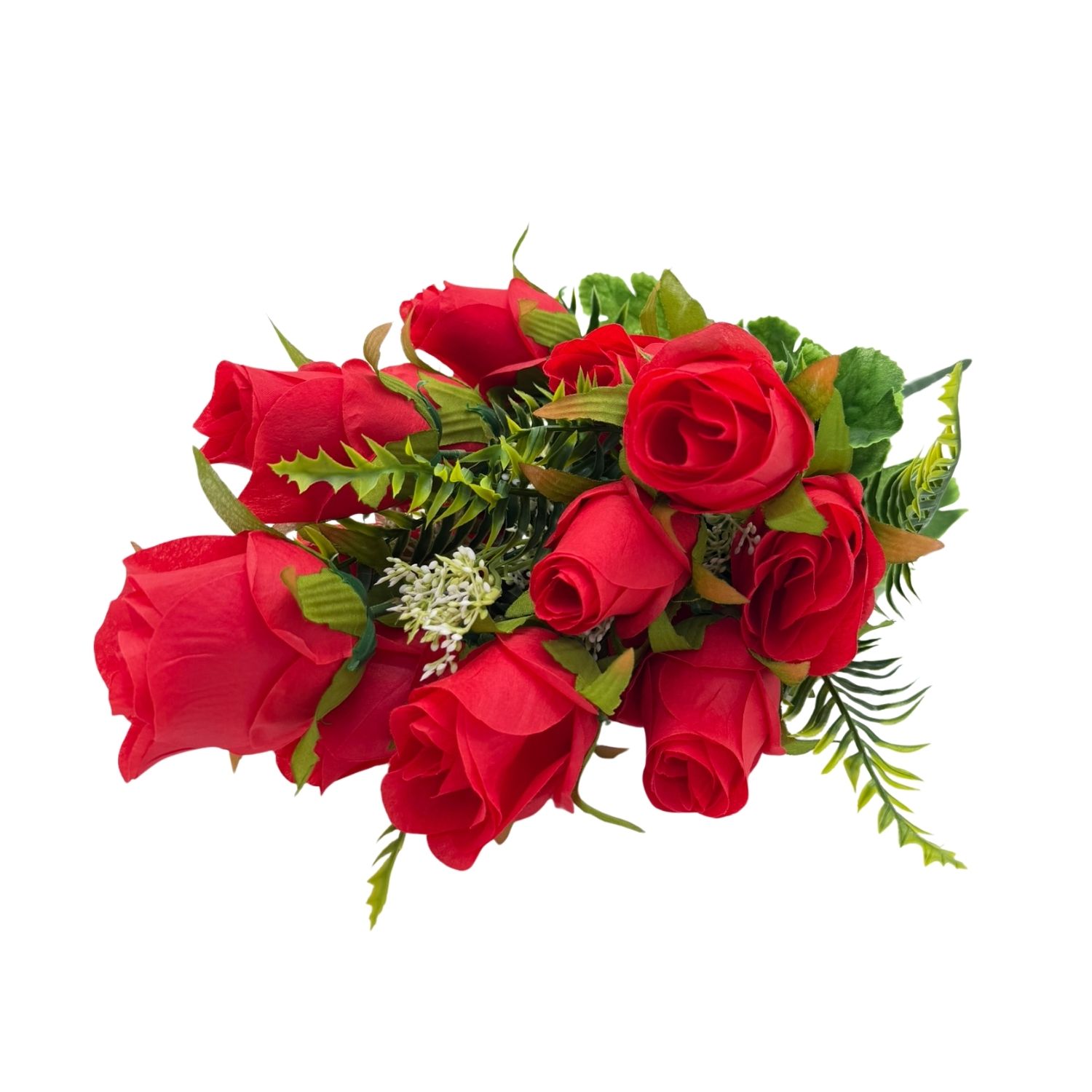 BOUQUET DE 18 ROSAS ARTIFICIALES EN BOTON DE 62CM BG318004-RJ FLORIPASTORE - 1