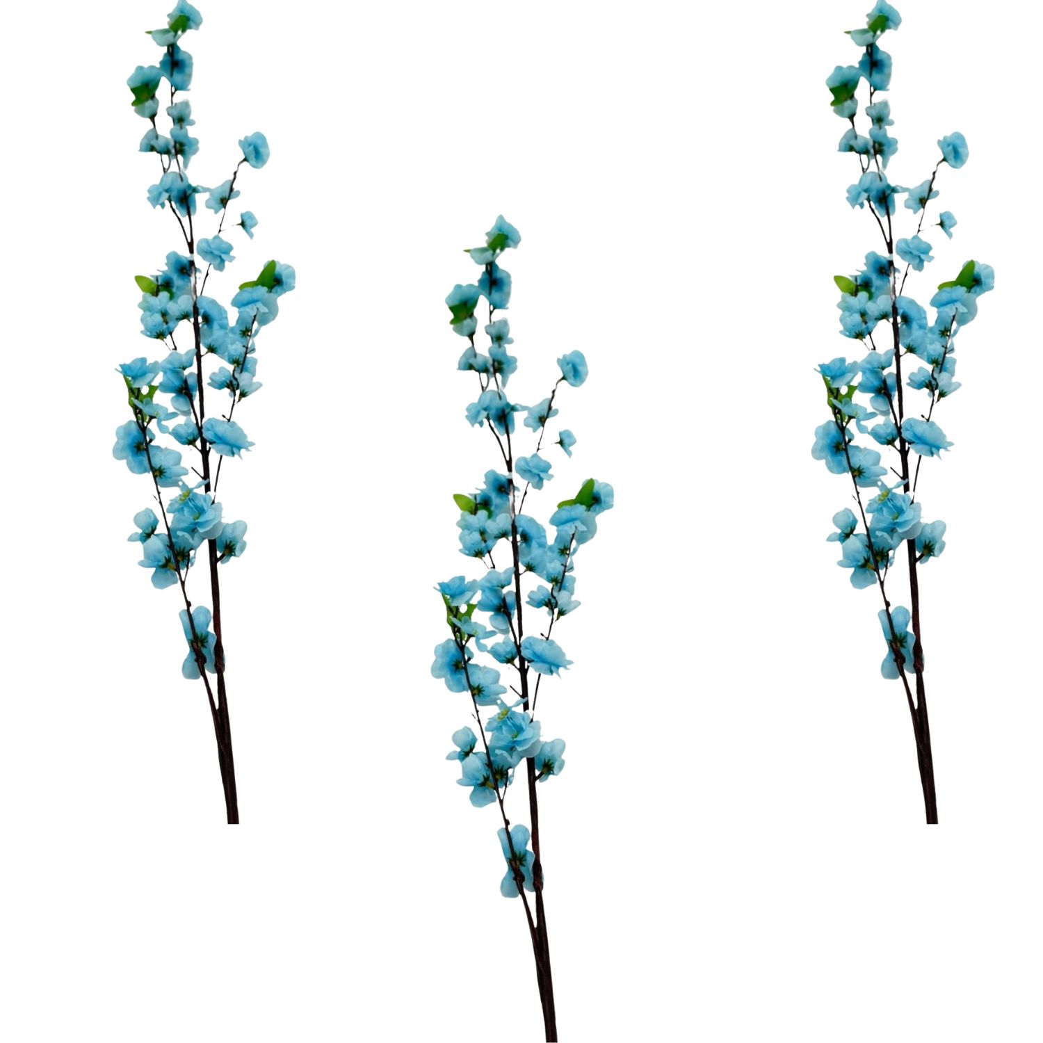 PACK DE 3 VARAS DE FLOR DE DURAZNO AZUL CLARO ARTIFICIAL DE 115CM BG231348BL/L FLORIPASTORE - 1