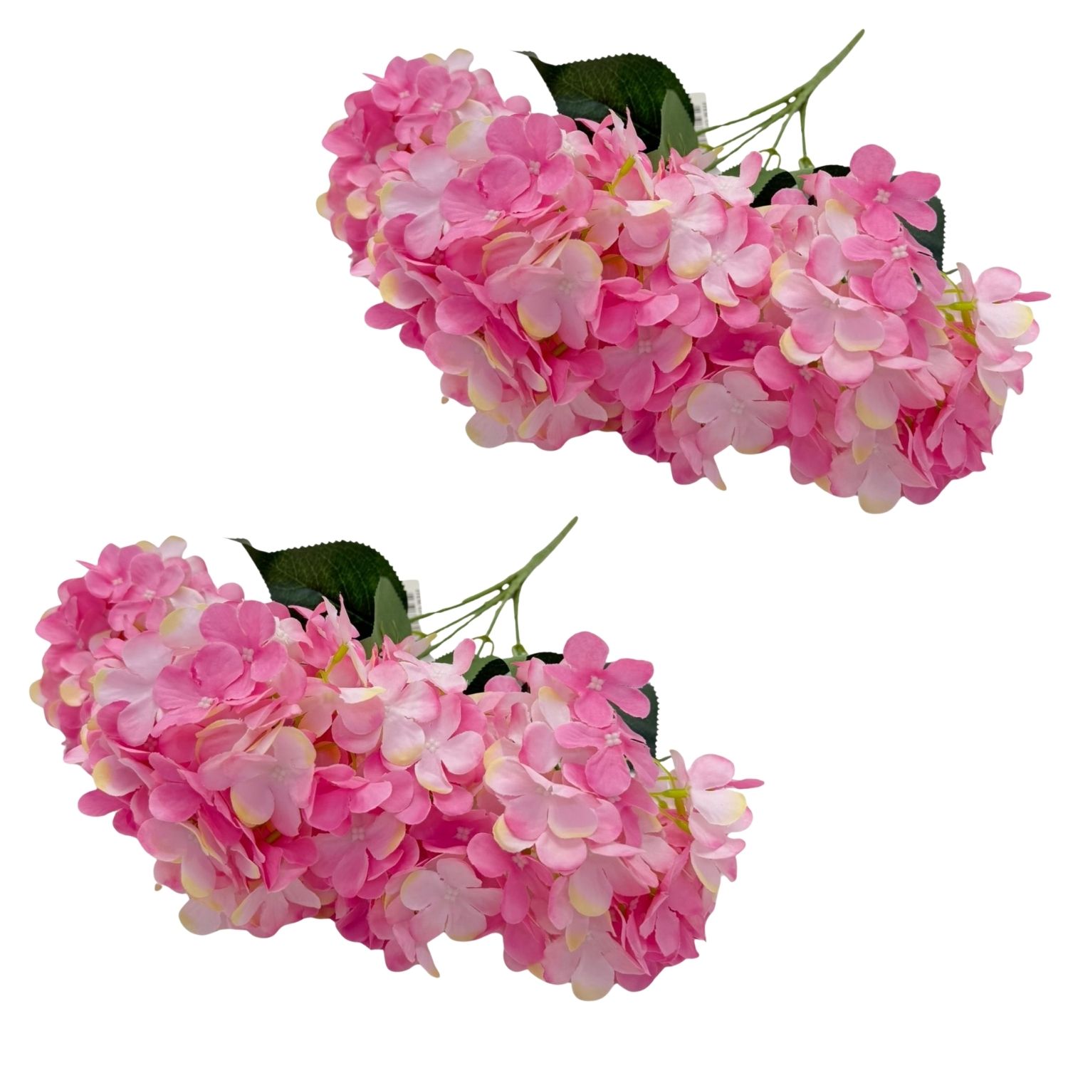 PACK DE 2 BOUQUETS DE 5 HORTENSIAS ARTIFICIALES DE 46CM GPB25355-3ROS FLORIPASTORE - 1