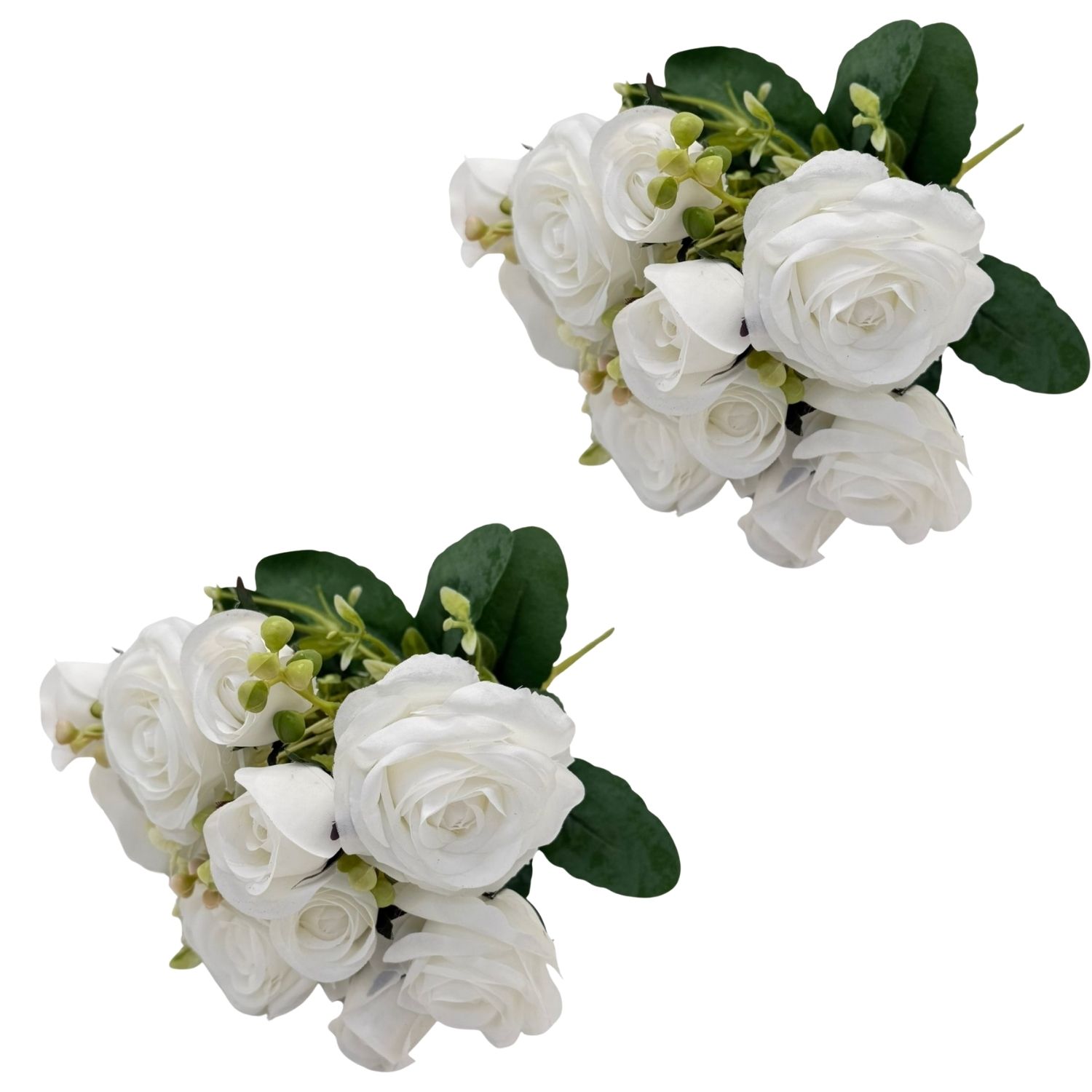 PACK DE 2 BOUQUETS DE 5 ROSAS ARTIFICIALES ABIERTAS DE 31CM INT-1522-1BL FLORIPASTORE - 1