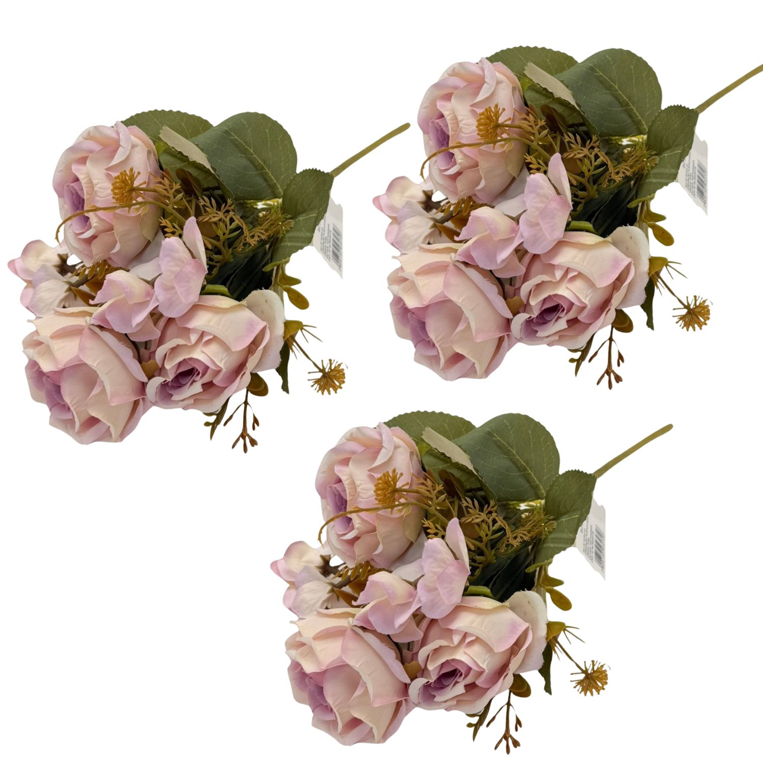 PACK DE 3 BOUQUETS DE 5 ROSAS ARTIFICIALES DE 35CM BG505383-LI FLORIPASTORE - 1