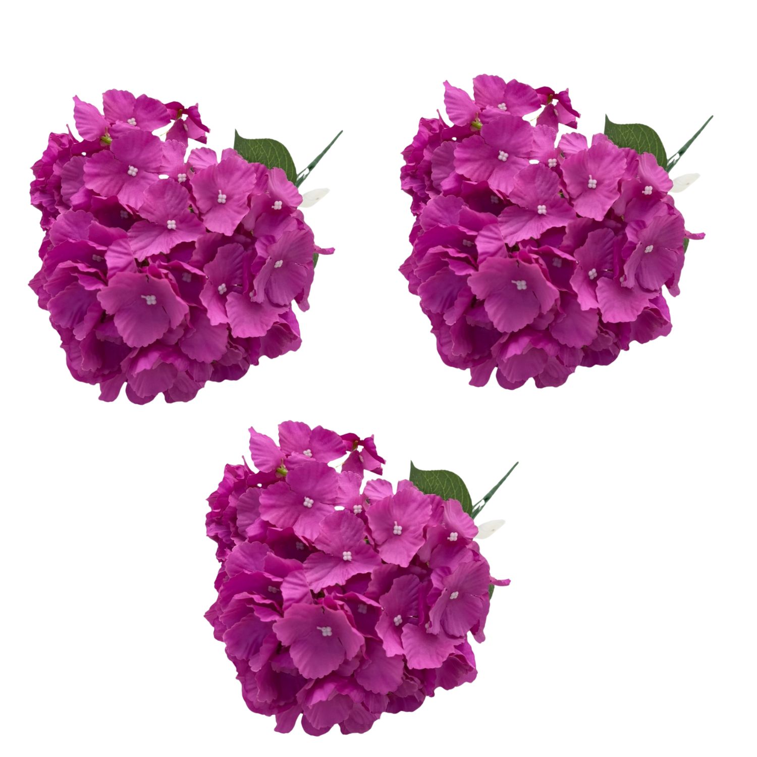 PACK DE 3 BOUQUETS DE 5 HORTENSIAS ARTIFICIALES DE 40CM 8572 FLORIPASTORE - 1