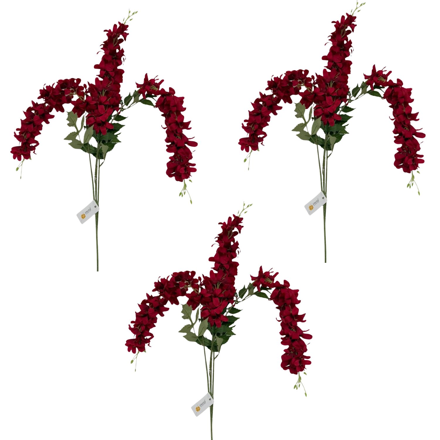 PACK DE 3 COLGANTES DE MINI FLORES ROJAS ARTIFICIALES DE 90CM 7970-5RJ FLORIPASTORE - 1