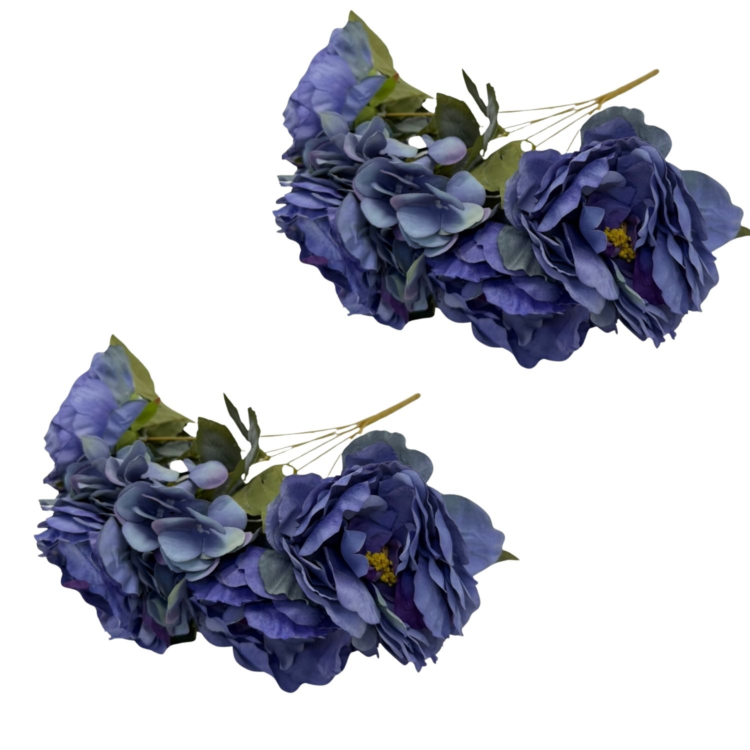 PACK DE 2 BOUQUETS DE 7 HORTENSIAS ARTIFICIALES DE 43CM GPB26313-5AZ FLORIPASTORE - 1