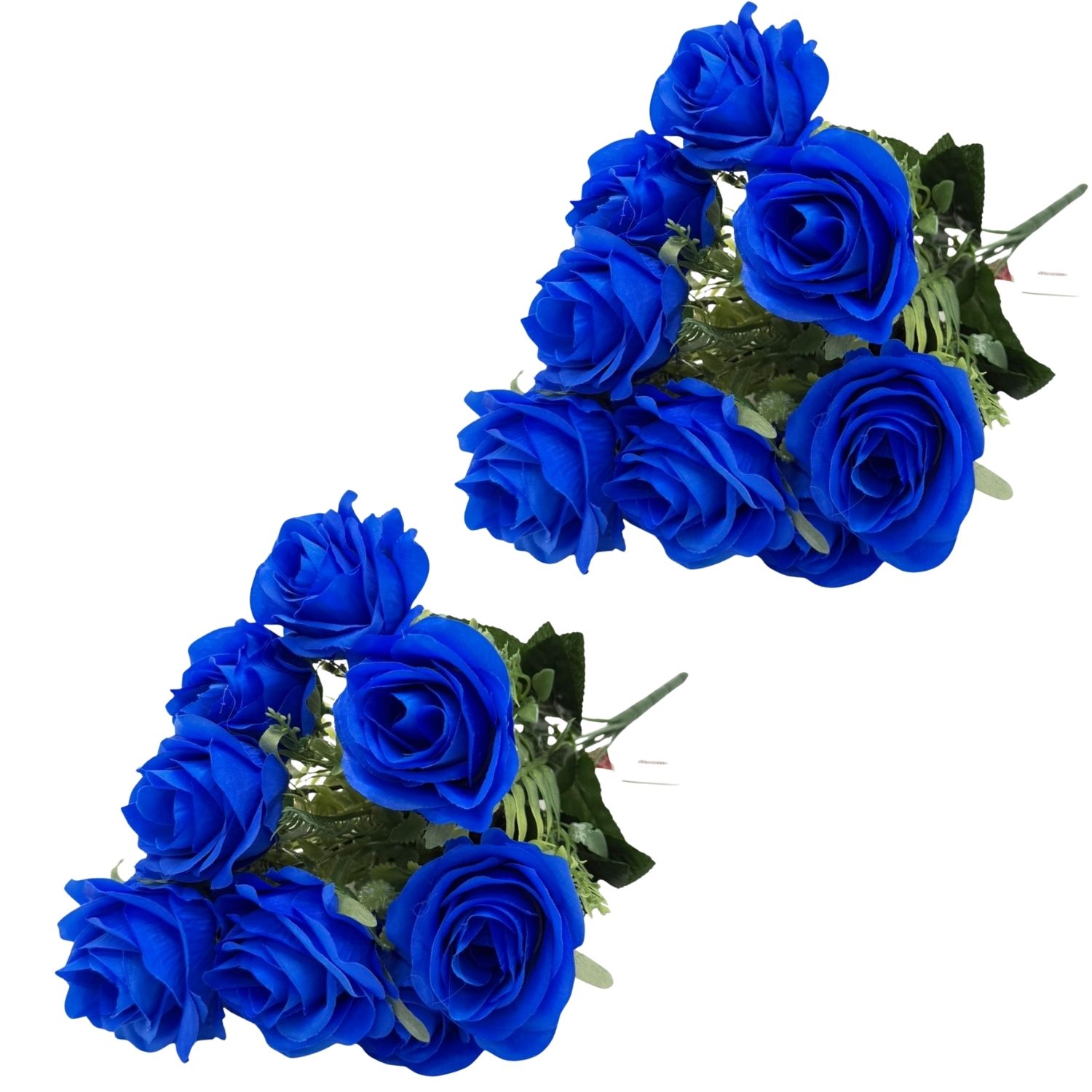 PACK DE 2 BOUQUETS DE 9 ROSAS ARTIFICIALES DE 42CM GPB25361-5AZ FLORIPASTORE - 1