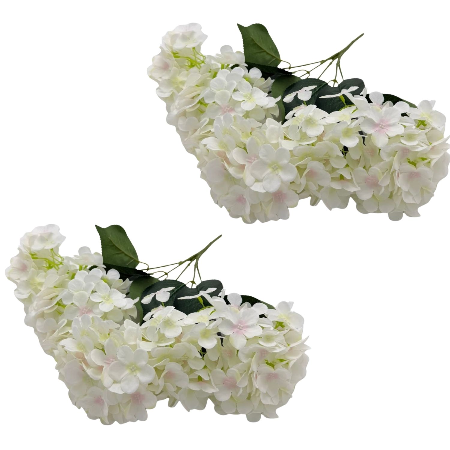 PACK DE 2 BOUQUETS DE 5 HORTENSIAS ARTIFICIALES DE 46CM GPB25355-2BL FLORIPASTORE - 1