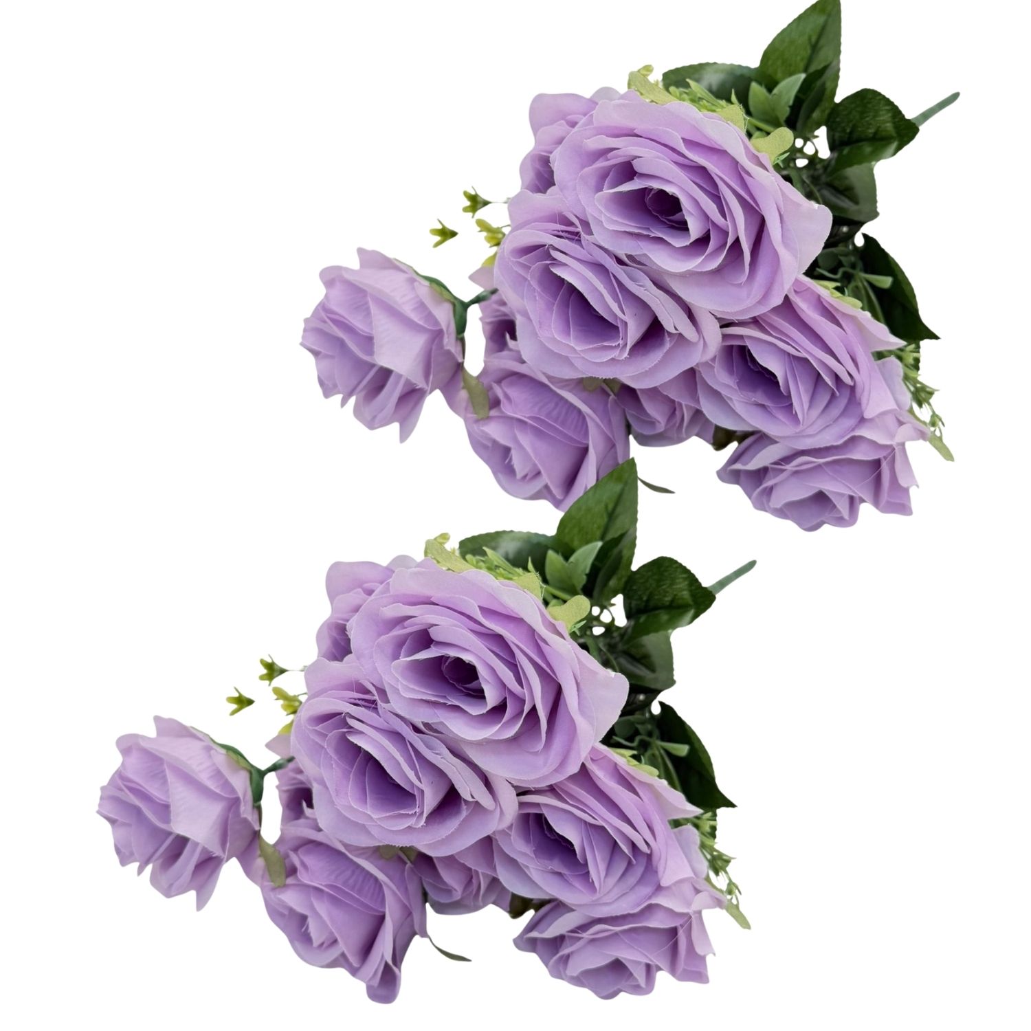 PACK DE 2 BOUQUETS DE 9 ROSAS ARTIFICIALES DE 42CM GPB25361-2MO FLORIPASTORE - 1