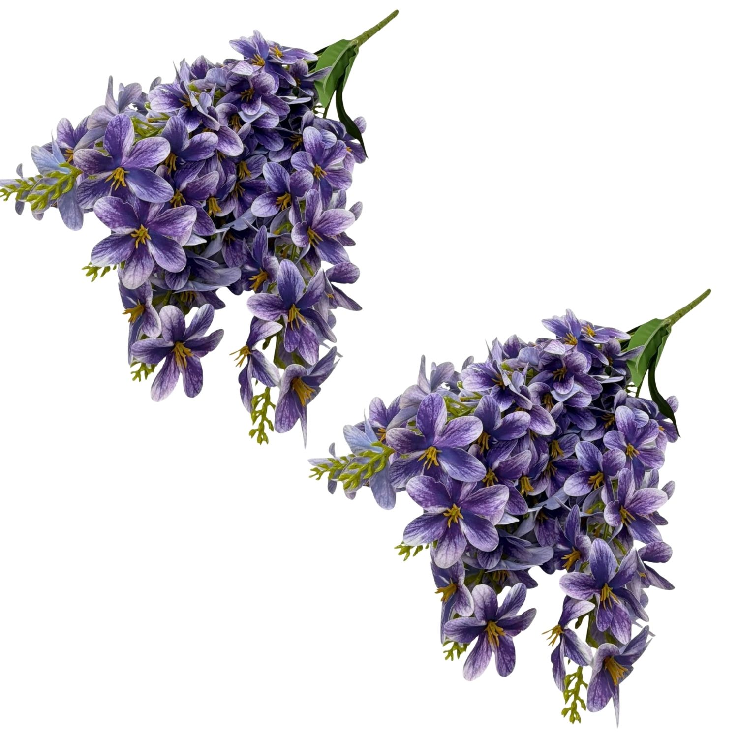 PACK DE 2 BOUQUETS DE 5 FLORES JACINTO ARTIFICIALES DE 46CM GPB26332-3VI FLORIPASTORE - 1