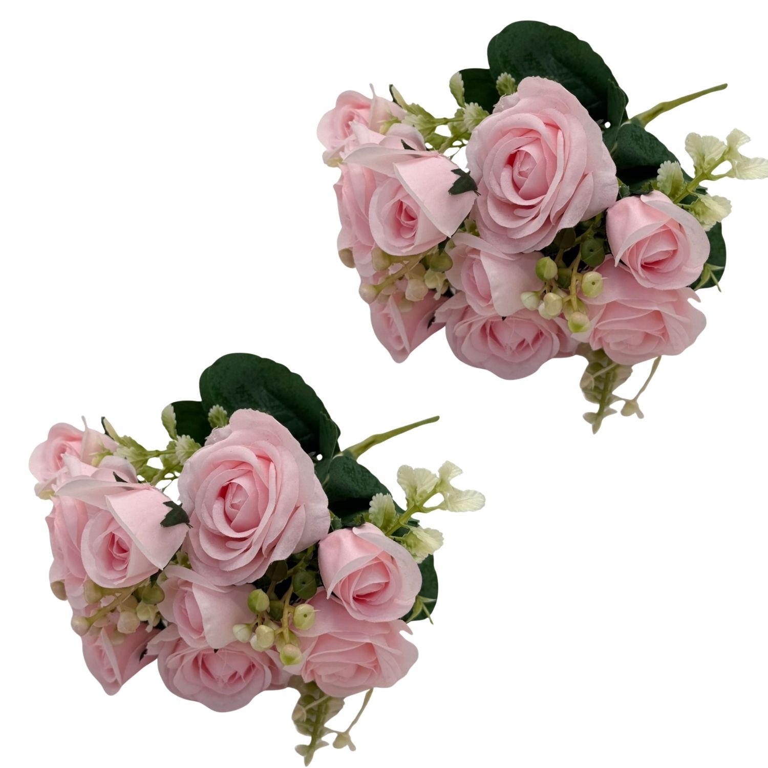 PACK DE 2 BOUQUETS DE 5 ROSAS ARTIFICIALES ABIERTAS DE 31CM INT-1522-6ROS FLORIPASTORE - 1