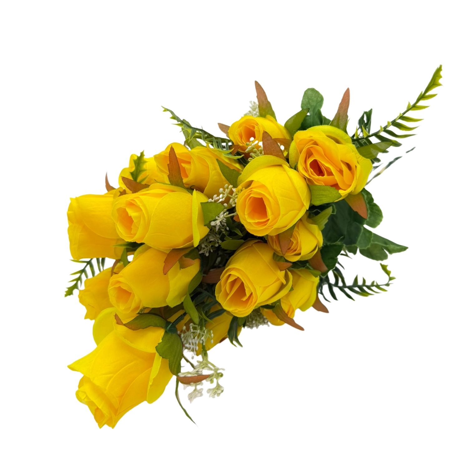 BOUQUET DE 18 ROSAS ARTIFICIALES EN BOTON DE 62CM BG318004-AM FLORIPASTORE - 1