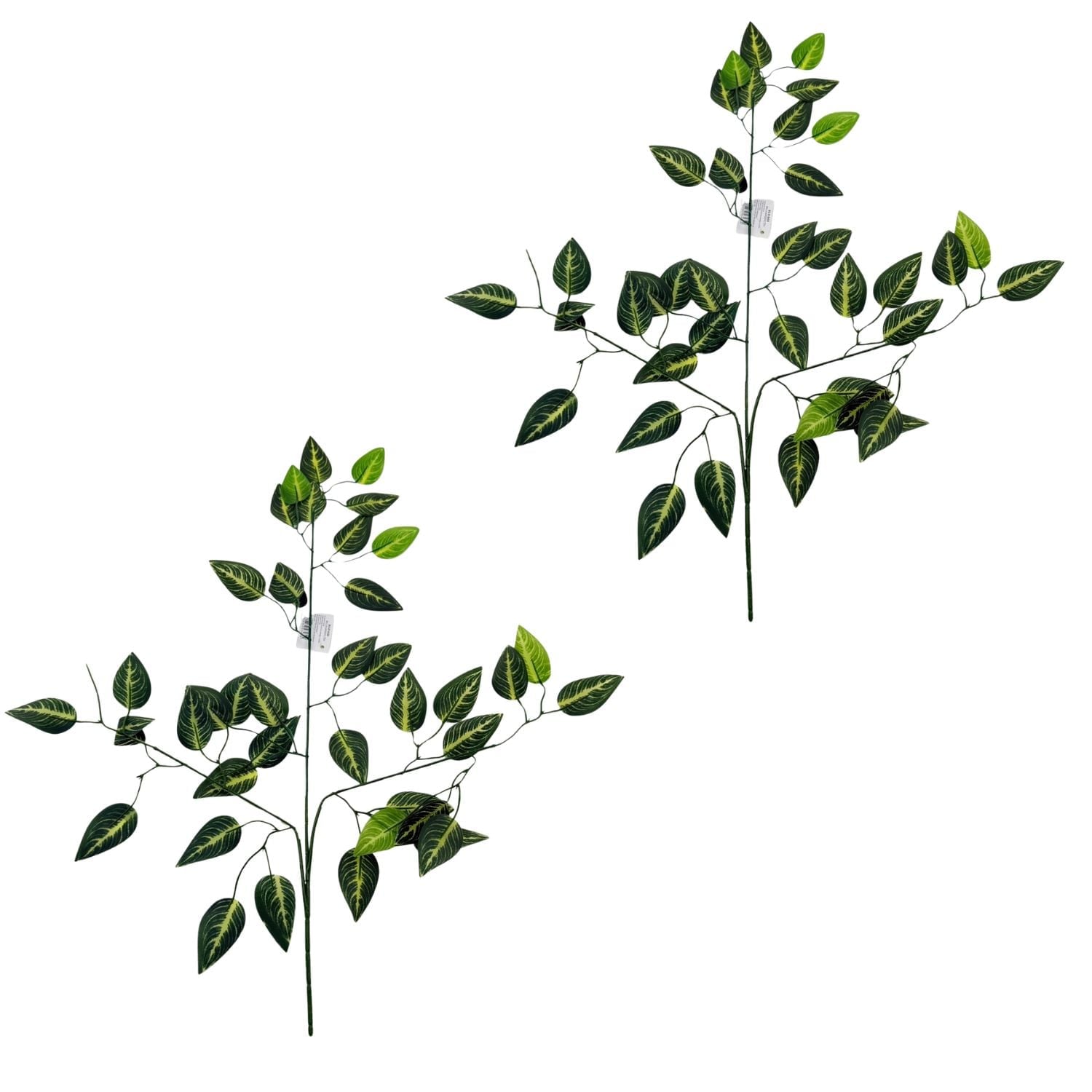 PACK DE 2 VARAS ARTIFICIALES CON HOJAS FICUS DE 63CM BG610455-2 FLORESIPASTORE - 1