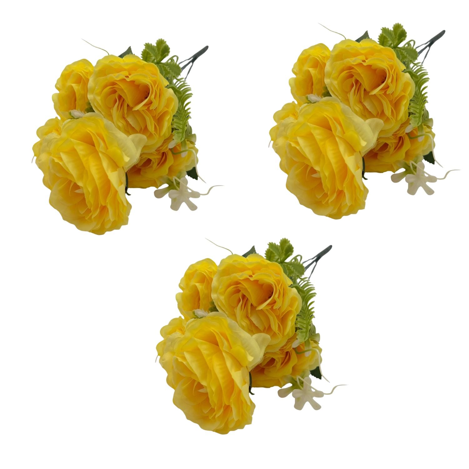 PACK DE 3 BOUQUETS ARTIFICIALES DE 5 ROSAS DE 38CM BG305117V-AM FLORESIPASTORE - 1