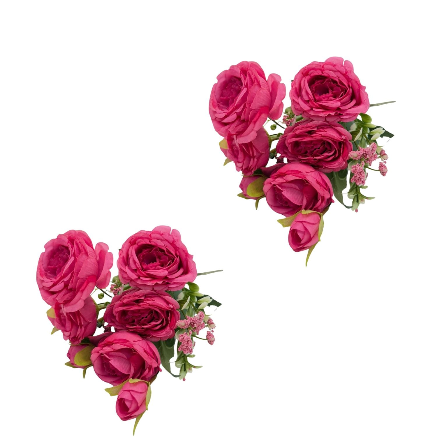 PACK DE 2 BOUQUETS ARTIFICIALES DE 5 ROSAS ROSADAS DE 26CM XS260009-7 FLORESIPASTORE - 1