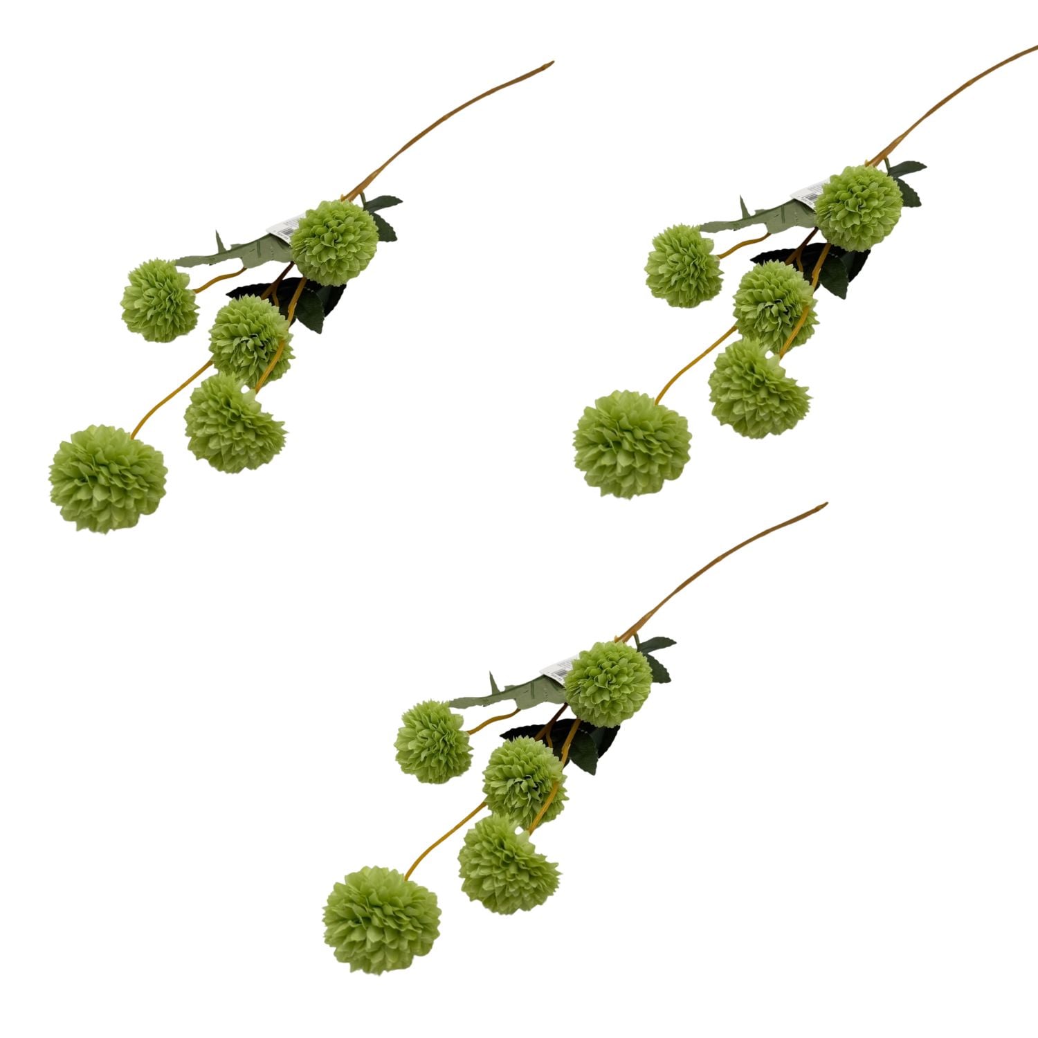 PACK DE 3 VARAS ARTIFICIALES DE FLORES DE AJO VERDE DE 52CM BG232588V-GN FLORESIPASTORE - 1