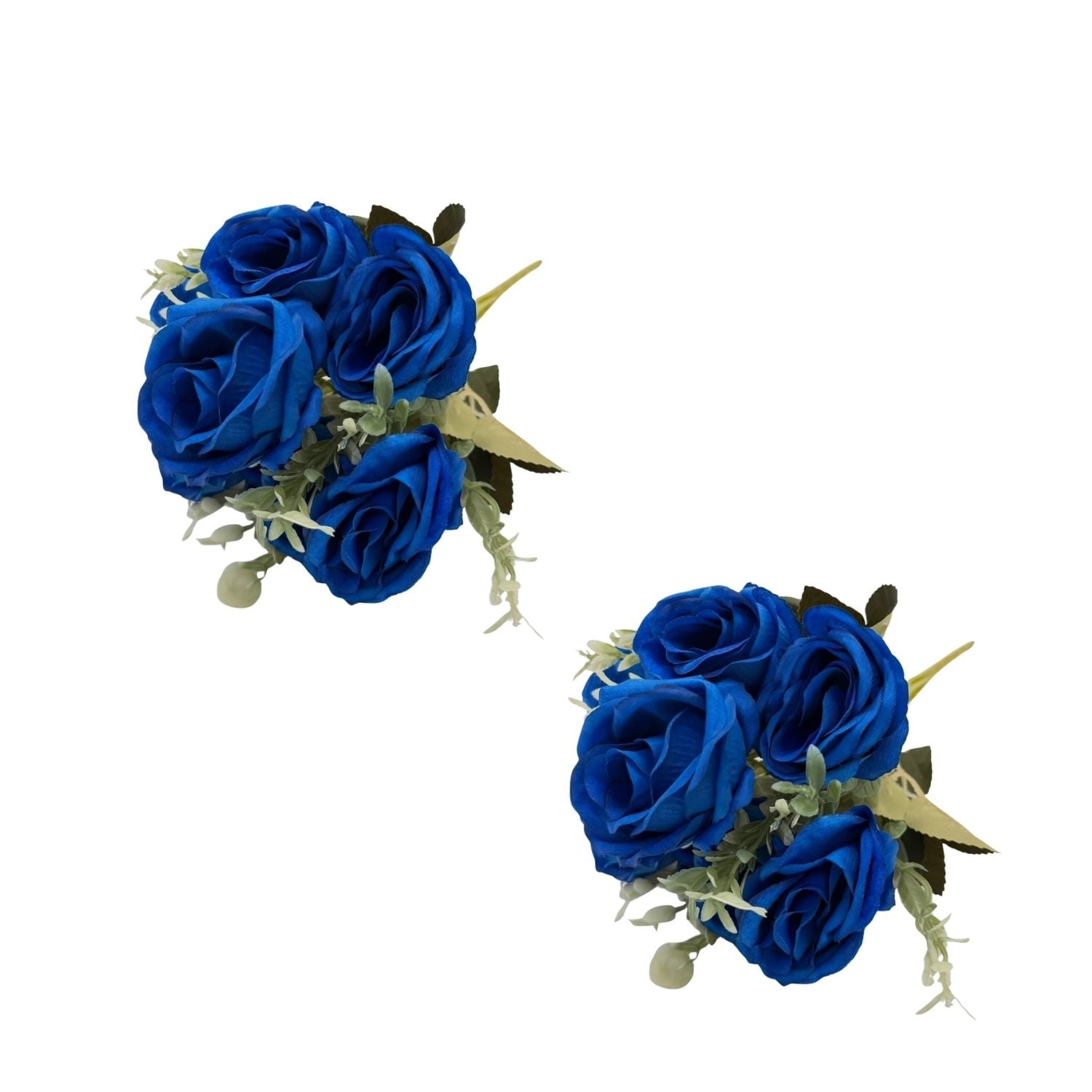 PACK DE 2 BOUQUETS ARTIFICIALES DE 7 ROSAS AZULES DE 32CM XS260010-5 FLORESIPASTORE - 1