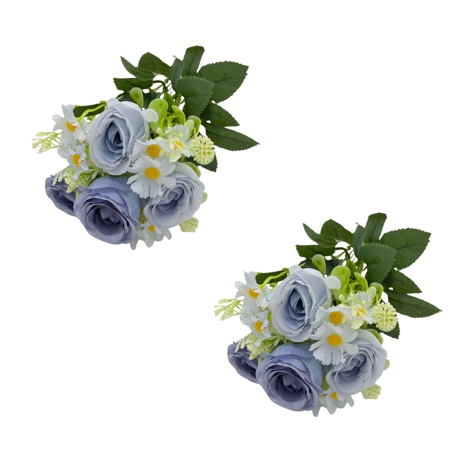 PACK DE 2 BOUQUETS ARTIFICIALES DE 7 ROSAS AZULES DE 30CM XS260007-4 FLORESIPASTORE - 1