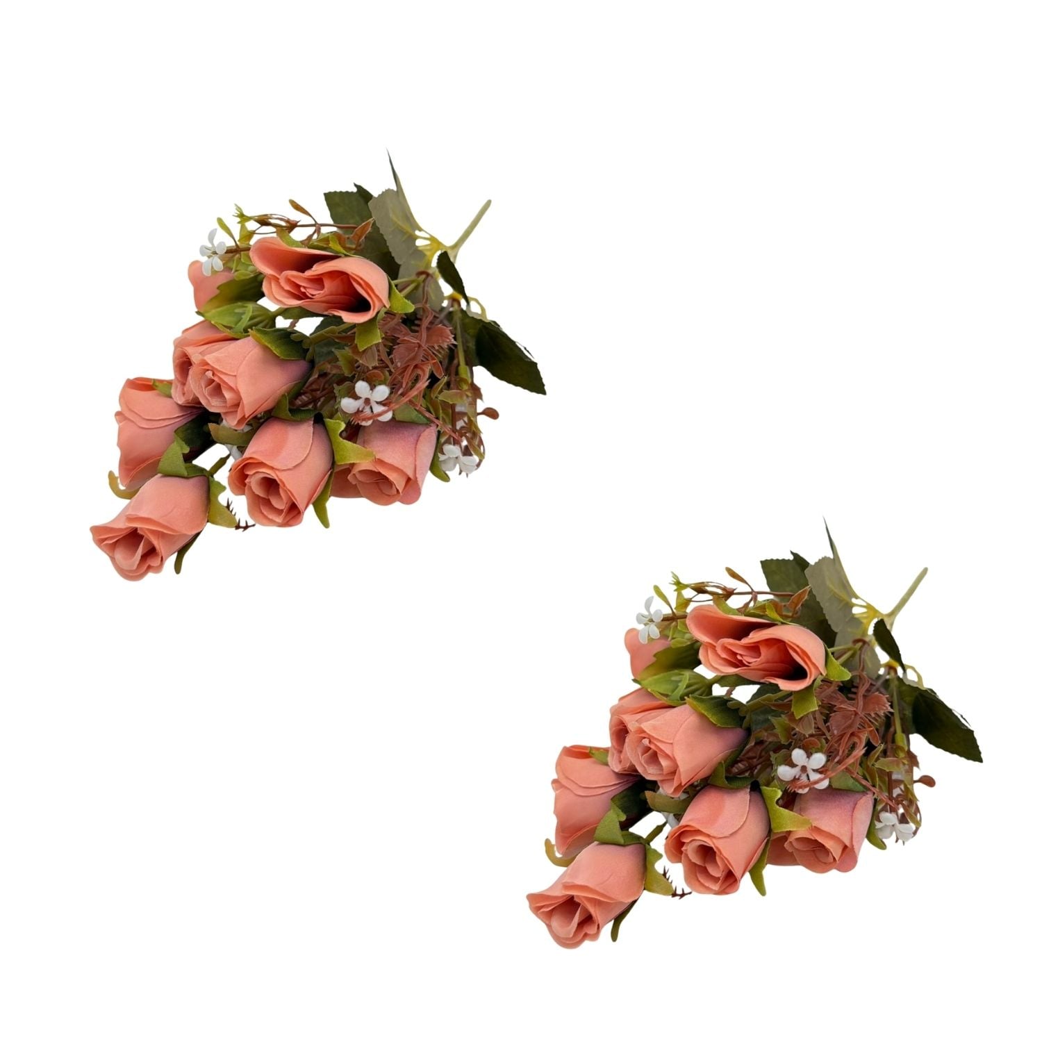PACK DE 2 BOUQUETS ARTIFICIALES DE 5 ROSAS ROSADAS DE 28CM XS260011-6 FLORESIPASTORE - 1