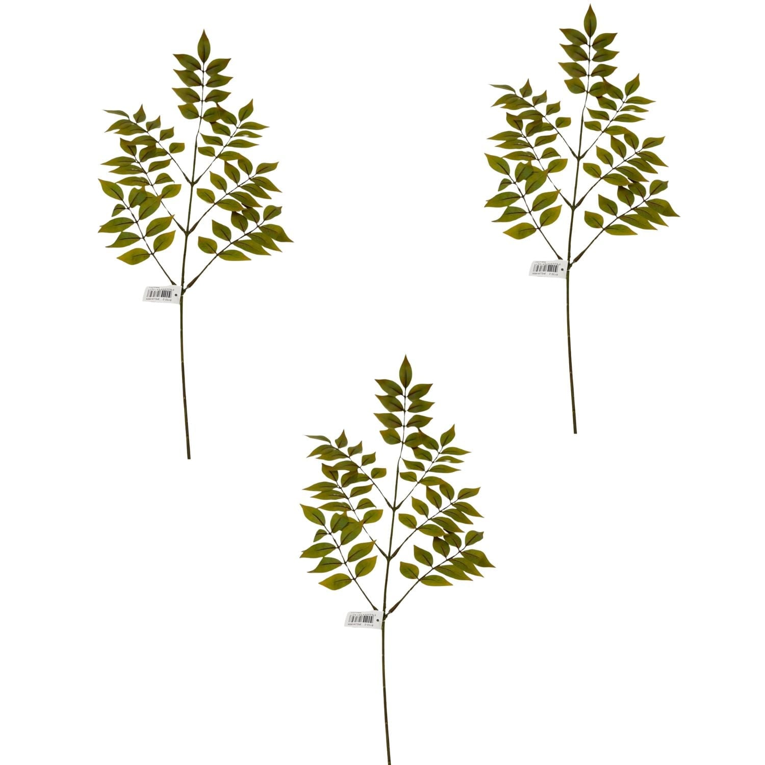 PACK DE 3 VARAS ARTIFICIALES CON HOJAS VERDES DE 80CM 8132-2 FLORESIPASTORE - 1