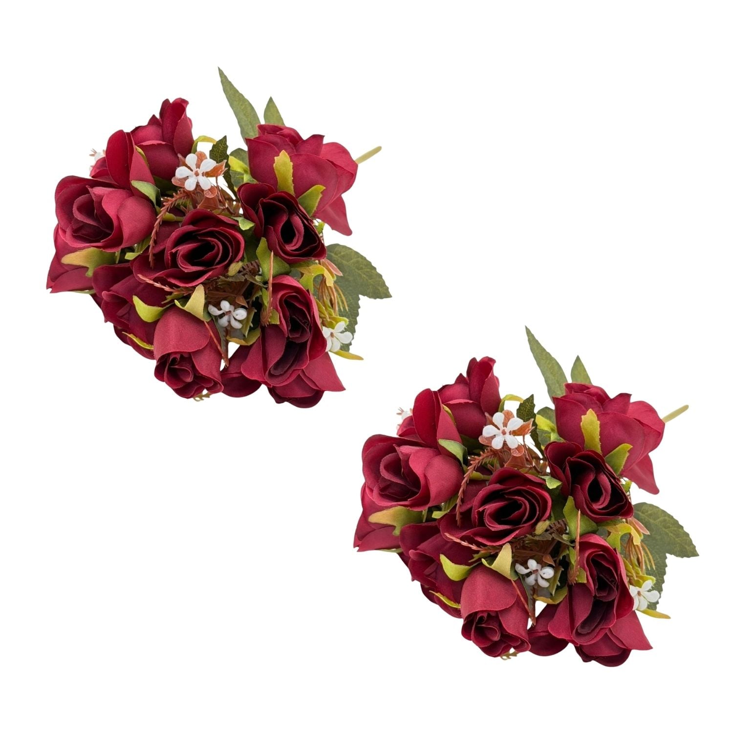 PACK DE 2 BOUQUETS ARTIFICIALES DE 5 ROSAS ROJAS DE 28CM XS260011-1 FLORESIPASTORE - 1