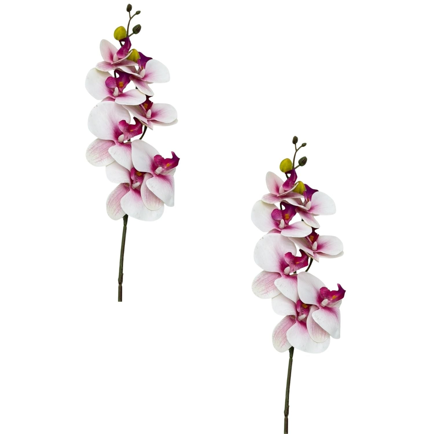 PACK DE  2 VARAS ARTIFICIALES DE ORQUIDEA LILA CON 7 PETALOS - 1