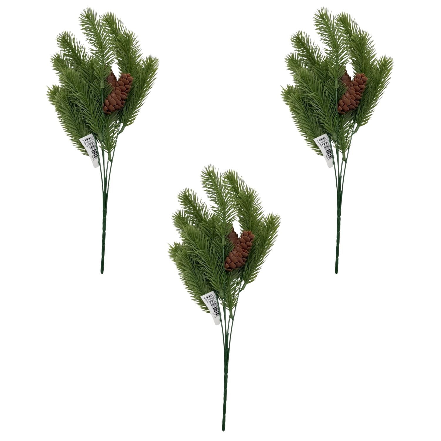 PACK DE 3 VARAS ARTIFICIALES DE FOLLAJE NAVIDEÑO DE 30CM 8136 FLORESIPASTORE - 1