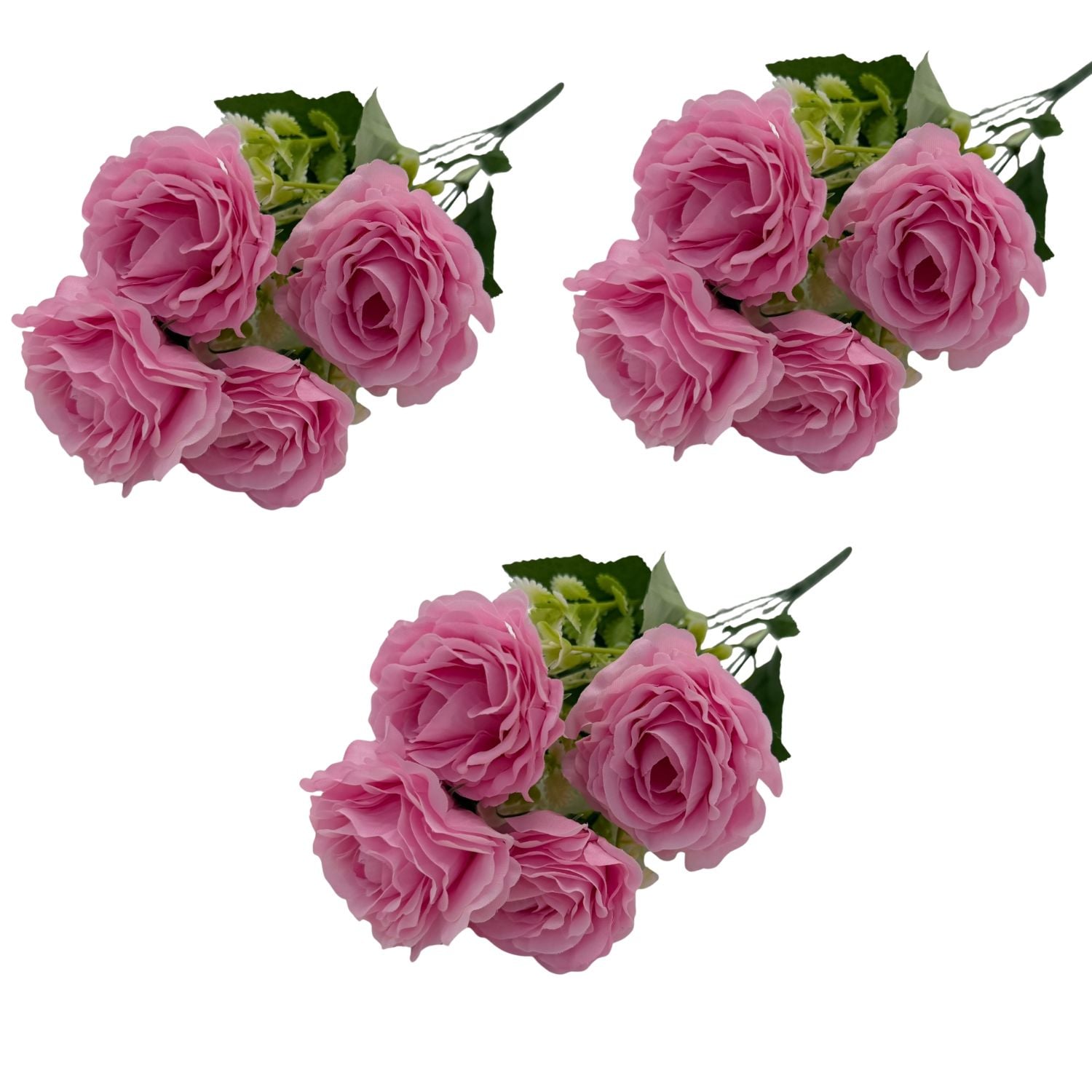 PACK DE 3 BOUQUETS ARTIFICIALES DE 5 ROSAS DE 38CM BG305117V-ROS FLORESIPASTORE - 1