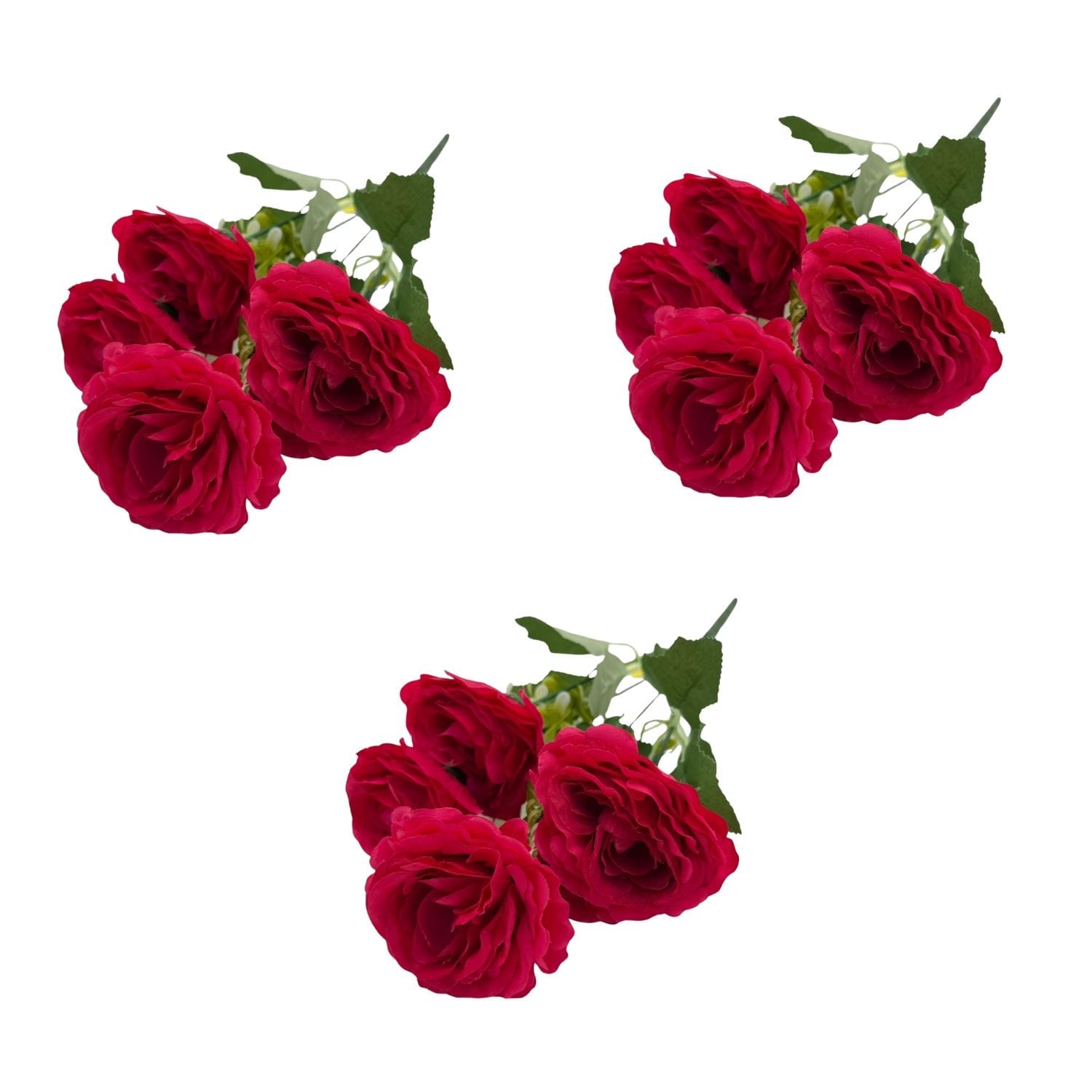 PACK DE 3 BOUQUETS ARTIFICIALES DE 5 ROSAS DE 38CM BG305117V-VI FLORESIPASTORE - 1