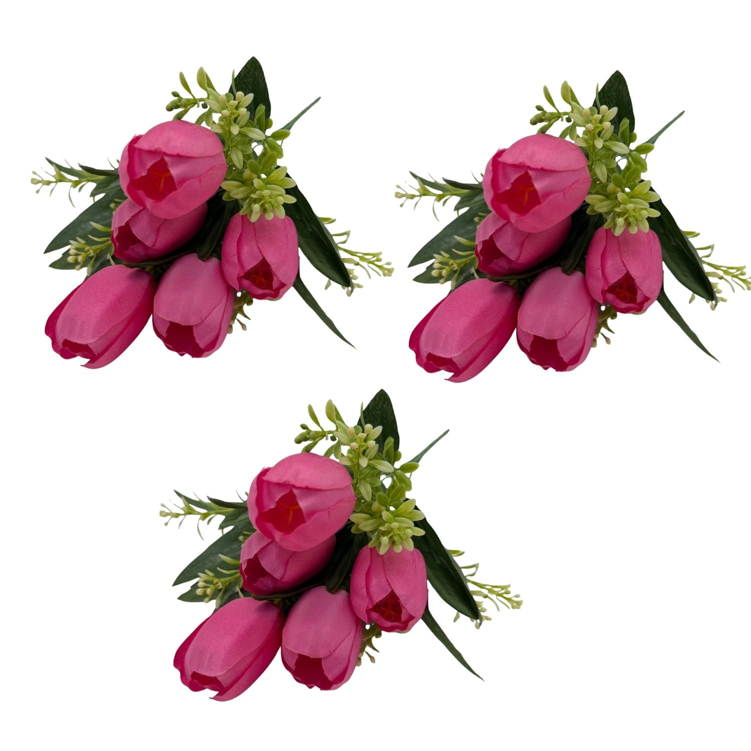 PACK DE 3 BOUQUETS ARTIFICIALES DE 5 TULIPANES DE 41CM BG305154-ROS FLORESIPASTORE - 1