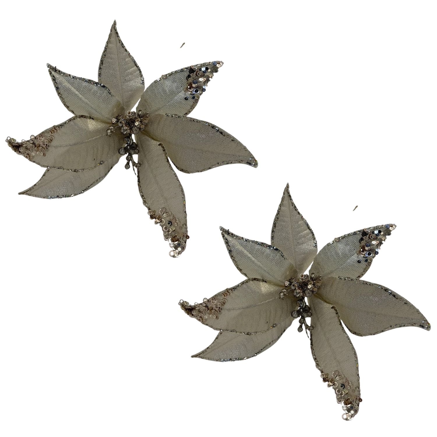 PACK DE 2 FLORES ARTIFICIALES DE CARDENAL DORADO NAVIDEÑO DE 30CM FN213 FLORESIPASTORE - 1
