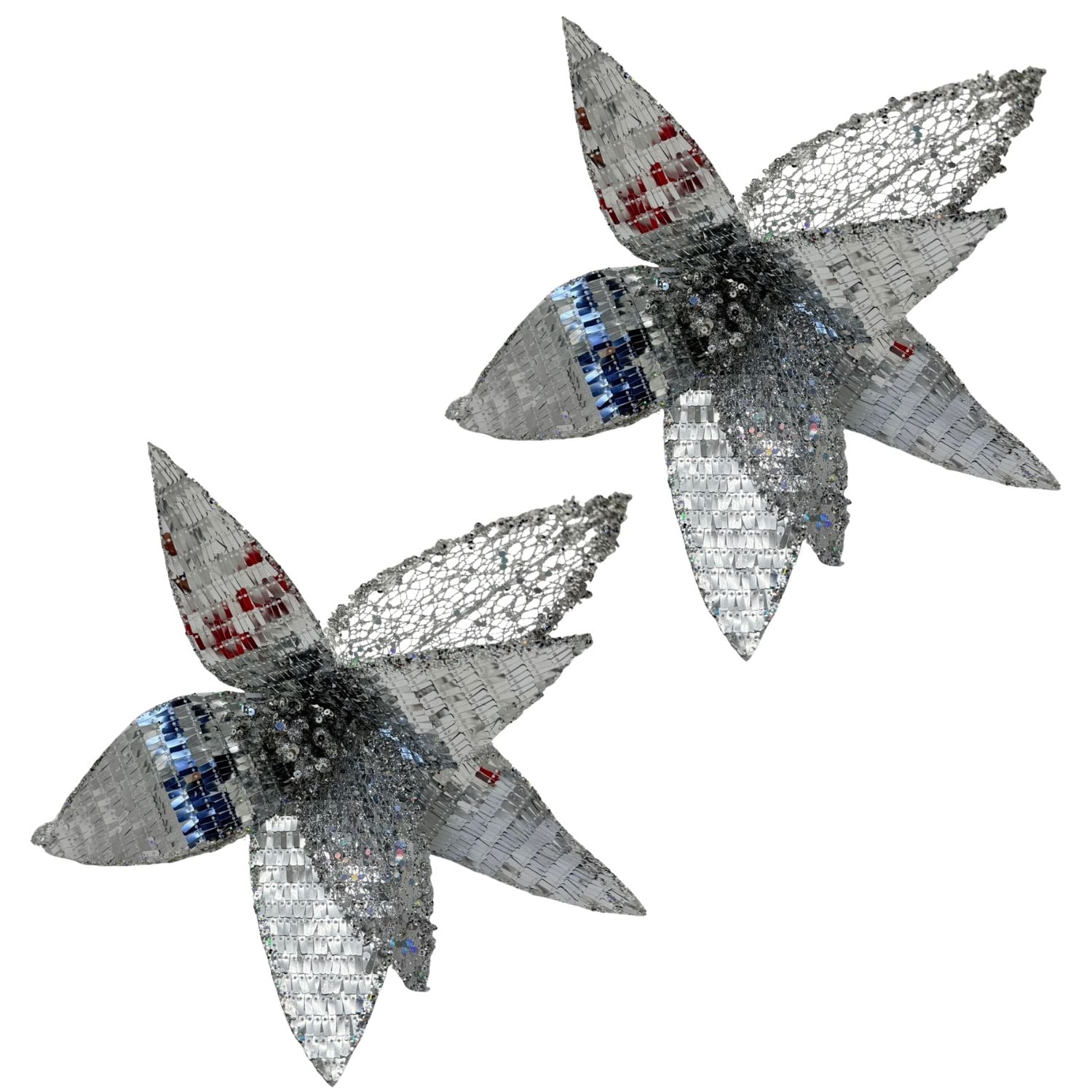 PACK DE 2 FLORES ARTIFICIALES DE CARDENAL NAVIDEÑO DE 40CM FN214-PL FLORESIPASTORE - 1
