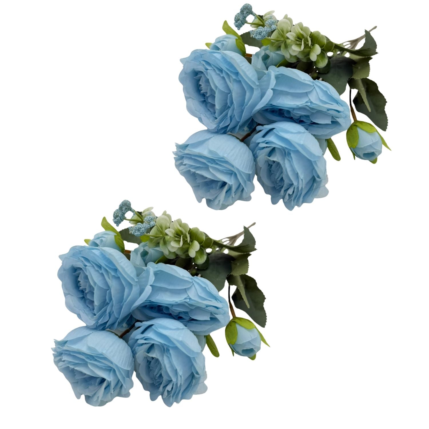 PACK DE 2 BOUQUETS ARTIFICIALES DE 5 ROSAS AZULES DE 26CM XS260009-8 FLORESIPASTORE - 1